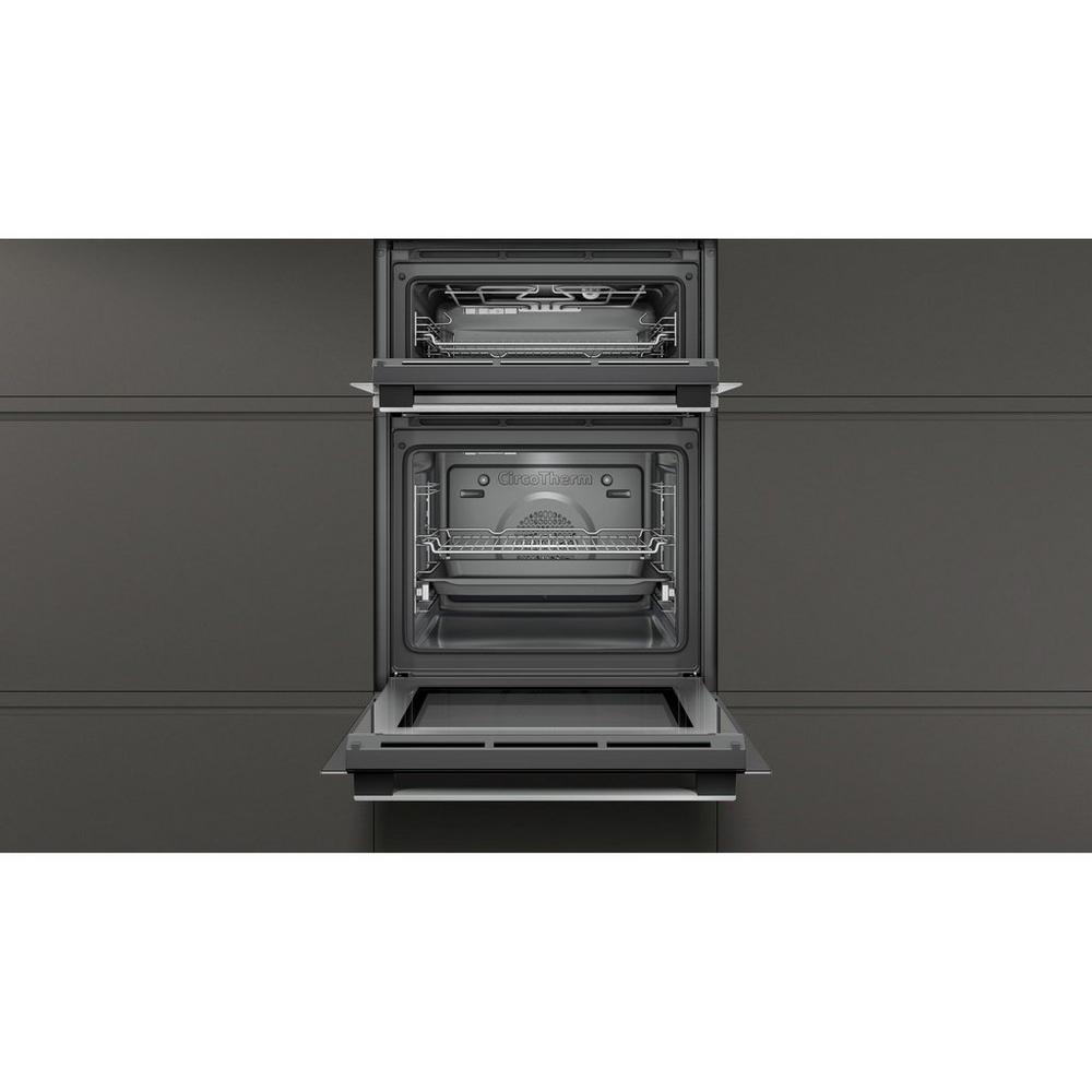 NEFF U1ACE2HN0B 59.4cm Built In Electric CircoTherm Double Oven - Black/Steel thumbnail image