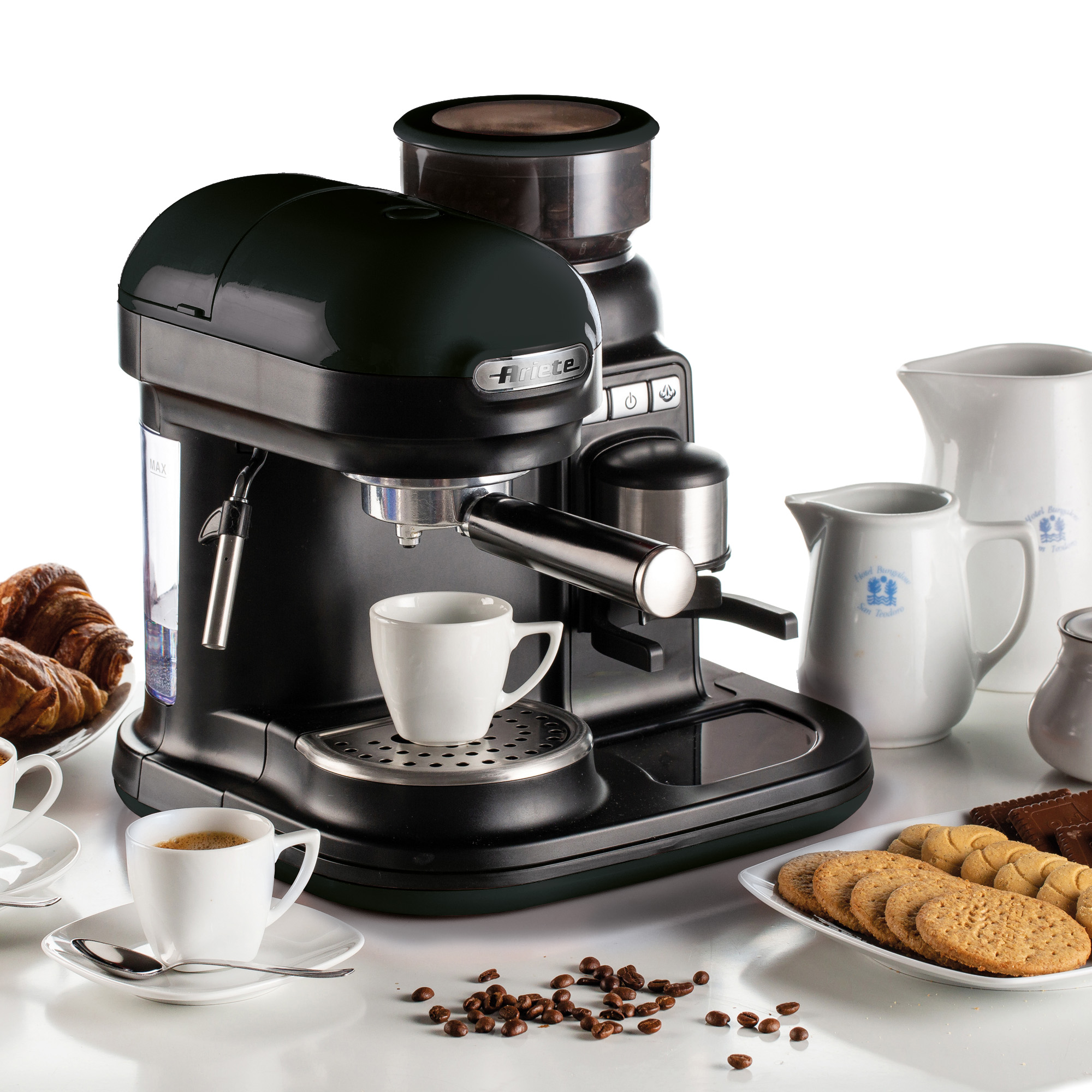 Ariete AR1319 Moderna Espresso Coffee Machine with Grinder - Black thumbnail image
