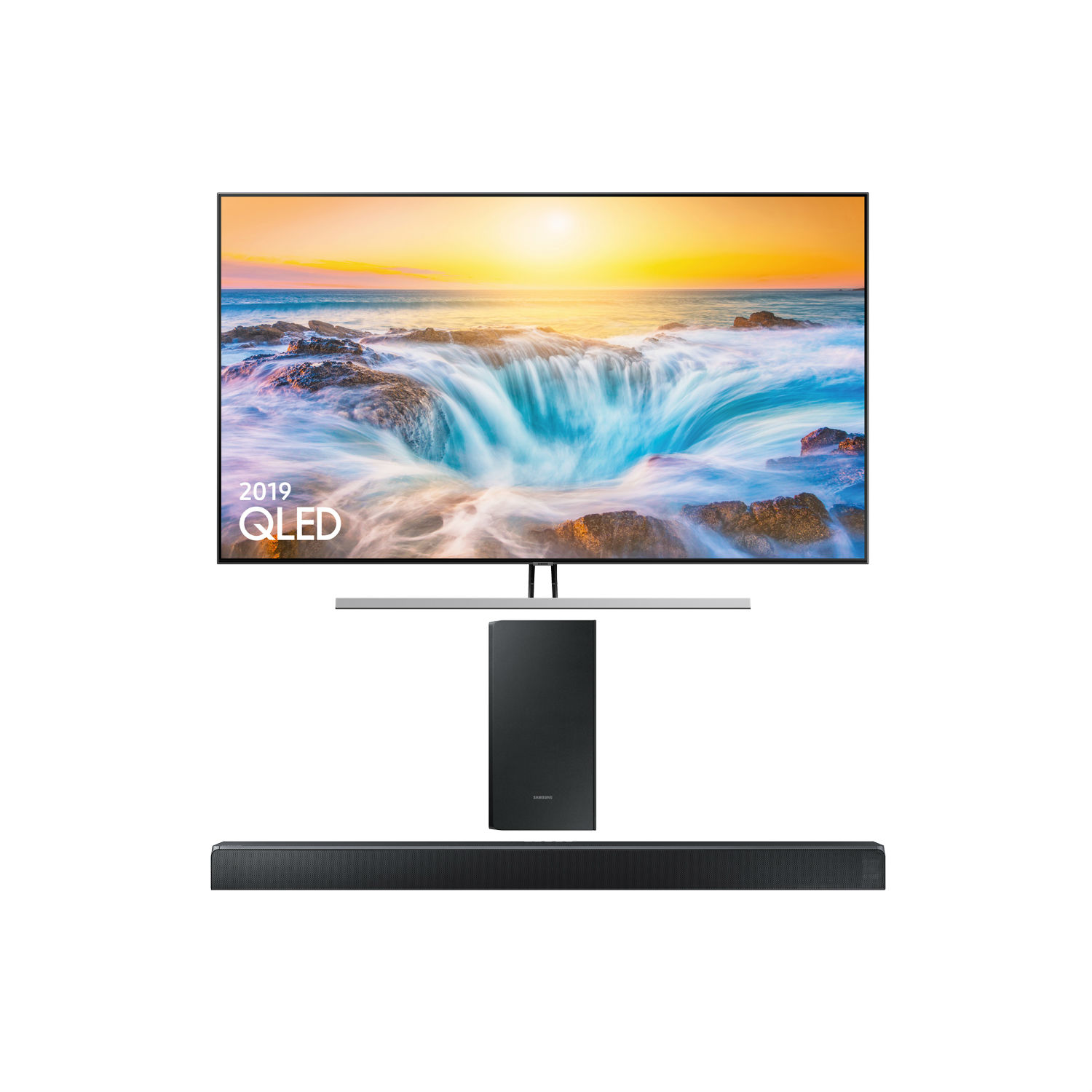 Samsung QE75Q85RATXXU 75" QLED 4K HDR 1500 Smart TV & HW_Q60RXU Wireless Soundbar thumbnail image