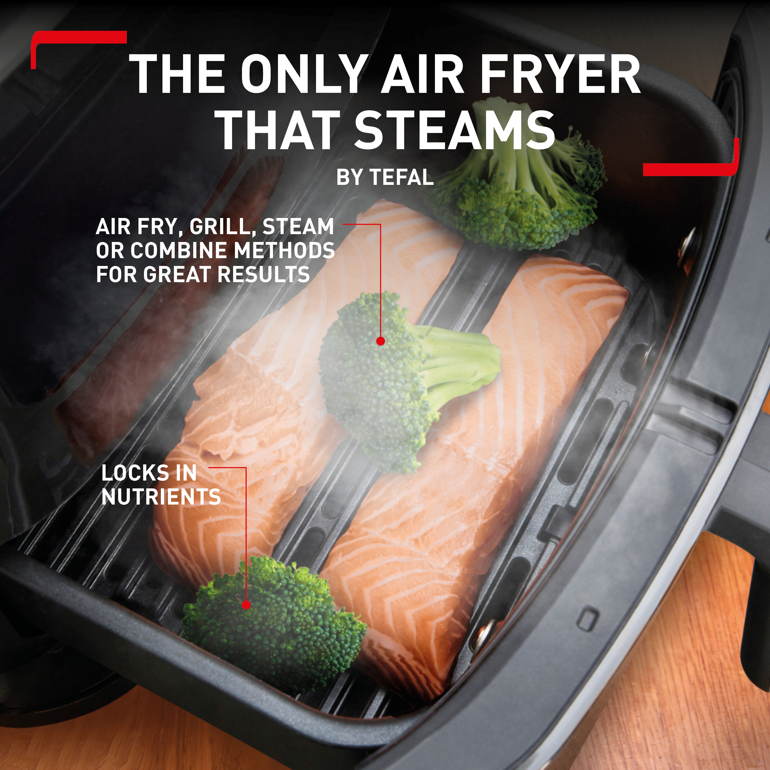 Tefal FW201827 Tefal EasyFry 3in1 Digital Air Fryer Grill & Steamer 6.2L - Black thumbnail image