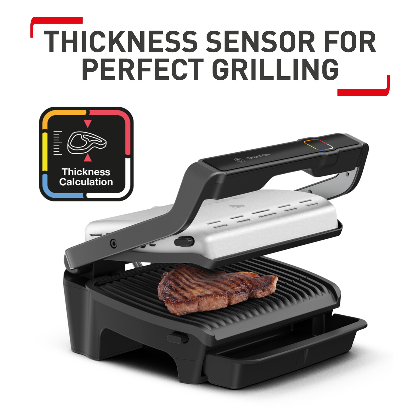 Tefal GC750D40 Health Grill - Black and silver thumbnail image