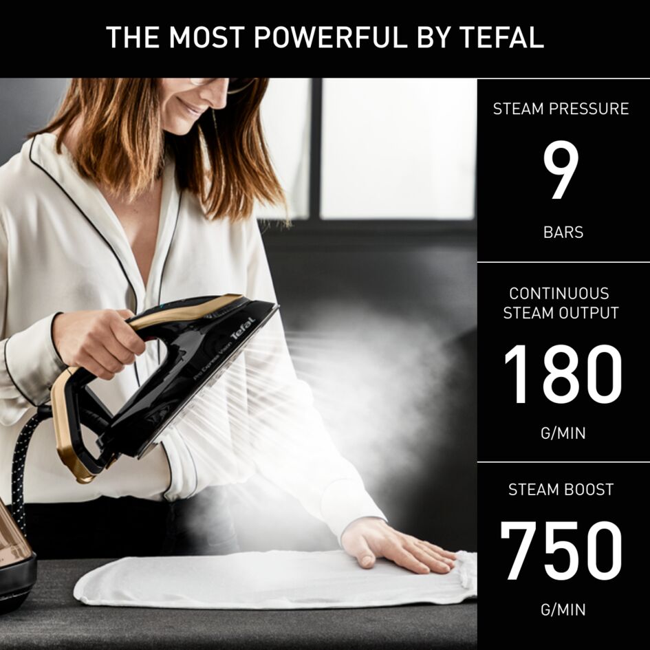 Tefal GV9820G0 Tefal Pro Express Vision Iron - Black & Gold thumbnail image