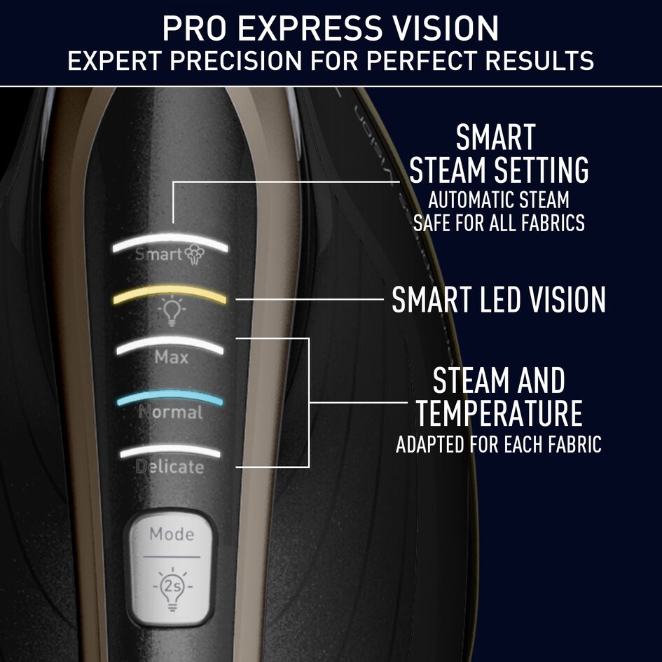 Tefal GV9820G0 Tefal Pro Express Vision Iron - Black & Gold thumbnail image