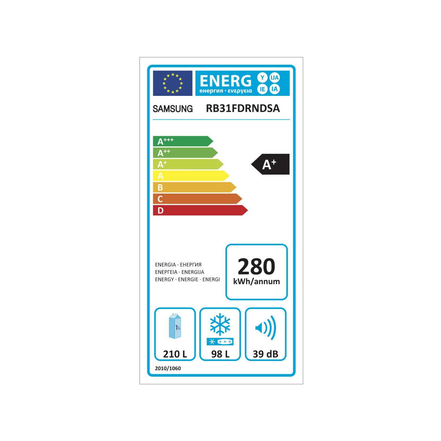 Samsung 60cm Total No Frost Fridge Freezer - Water Dispenser - Silver thumbnail image
