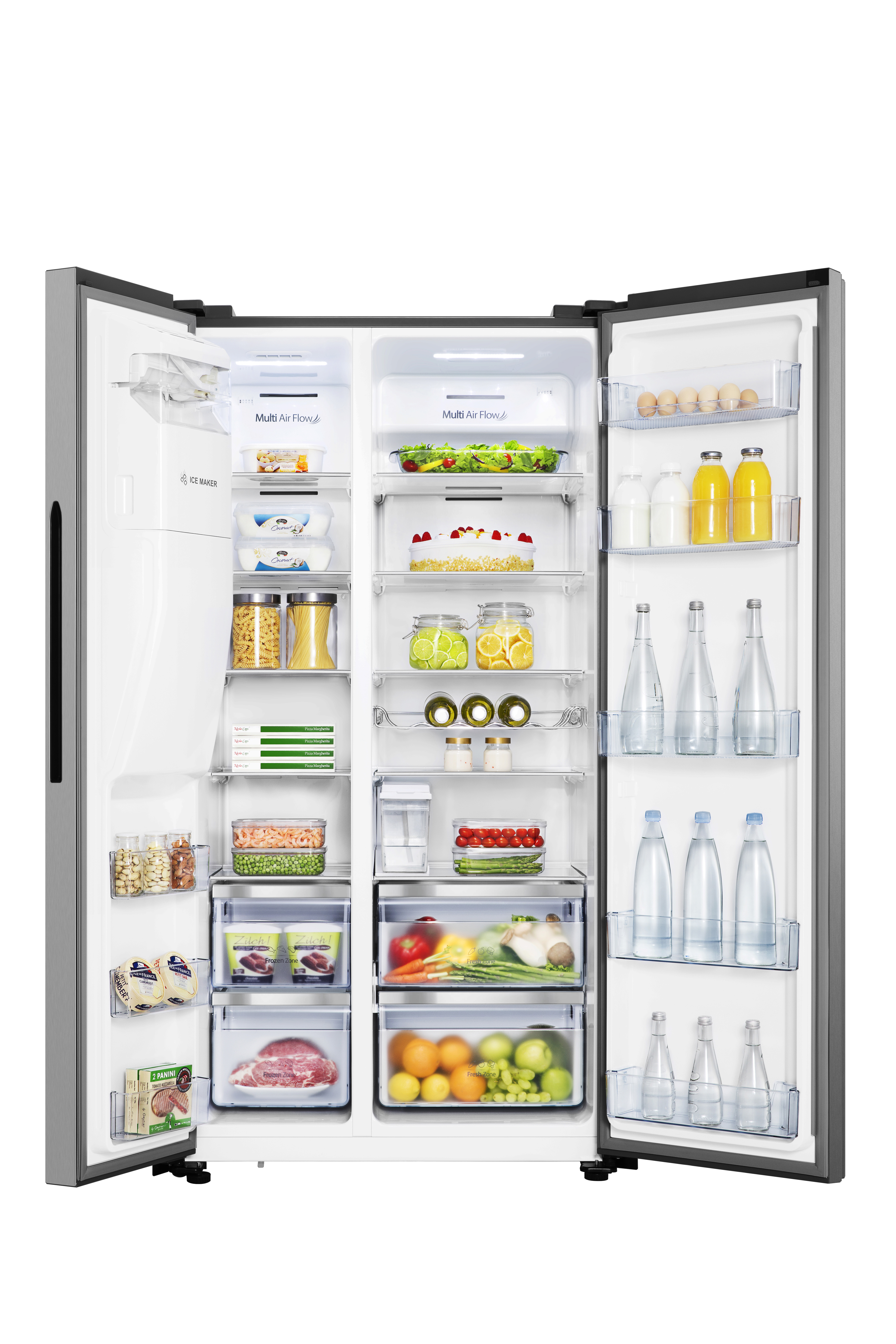 Hisense RS694N4TCF 91cm Frost Free PureFlat American Style Fridge Freezer - Stainless Steel thumbnail image