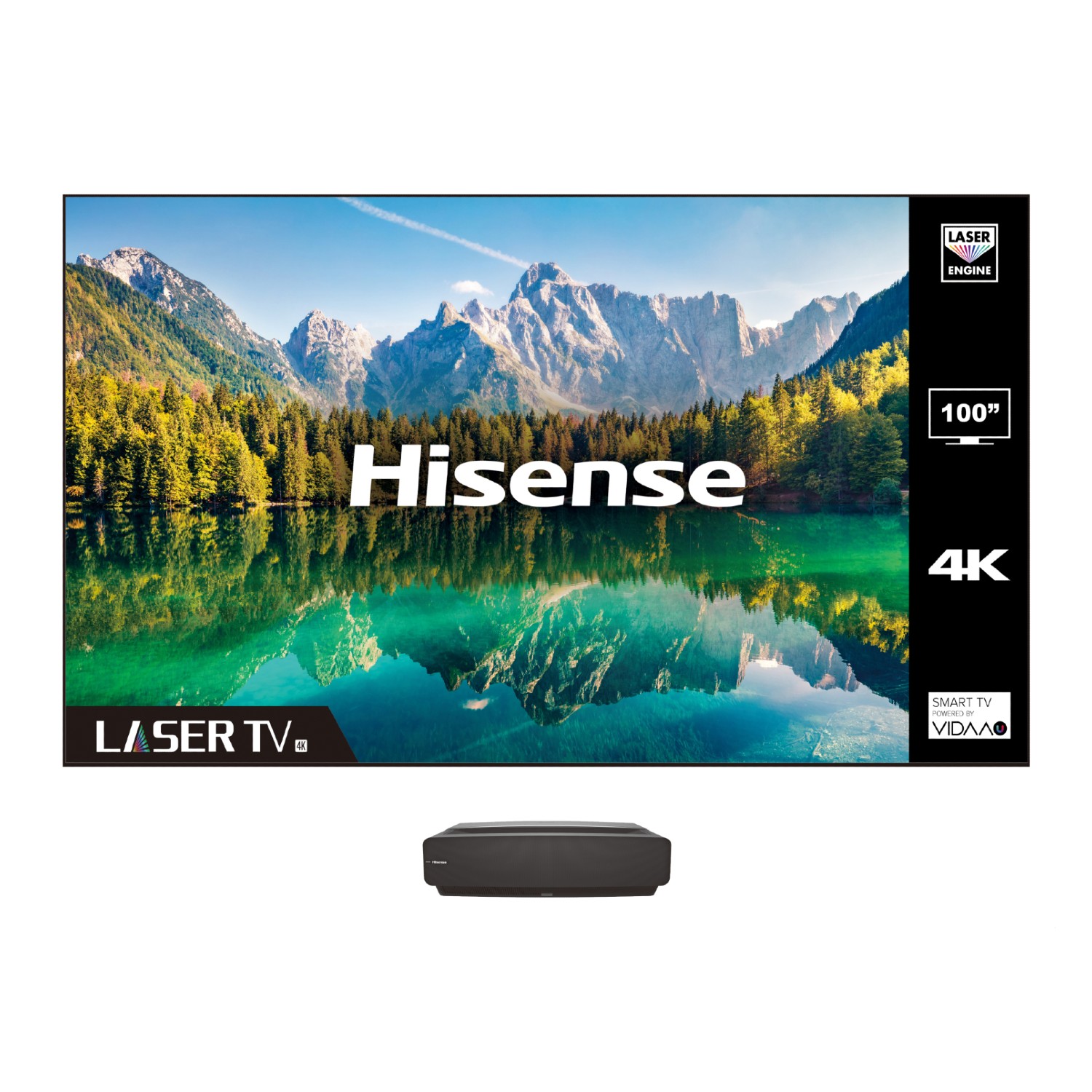 Hisense 100L5FTUK 100" 4K Laser Projector TV Black thumbnail image