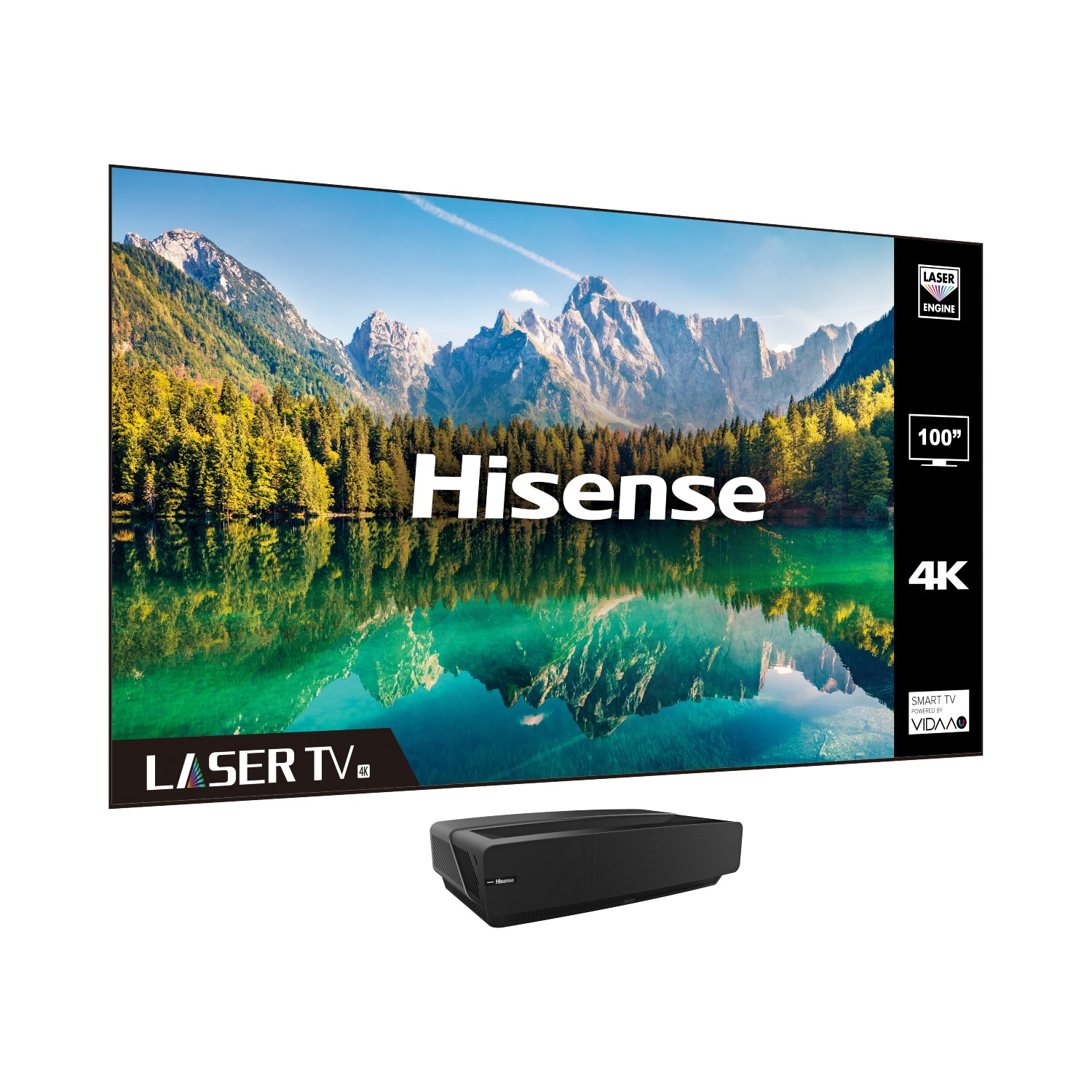 Hisense 100L5FTUK 100" 4K Laser Projector TV Black thumbnail image