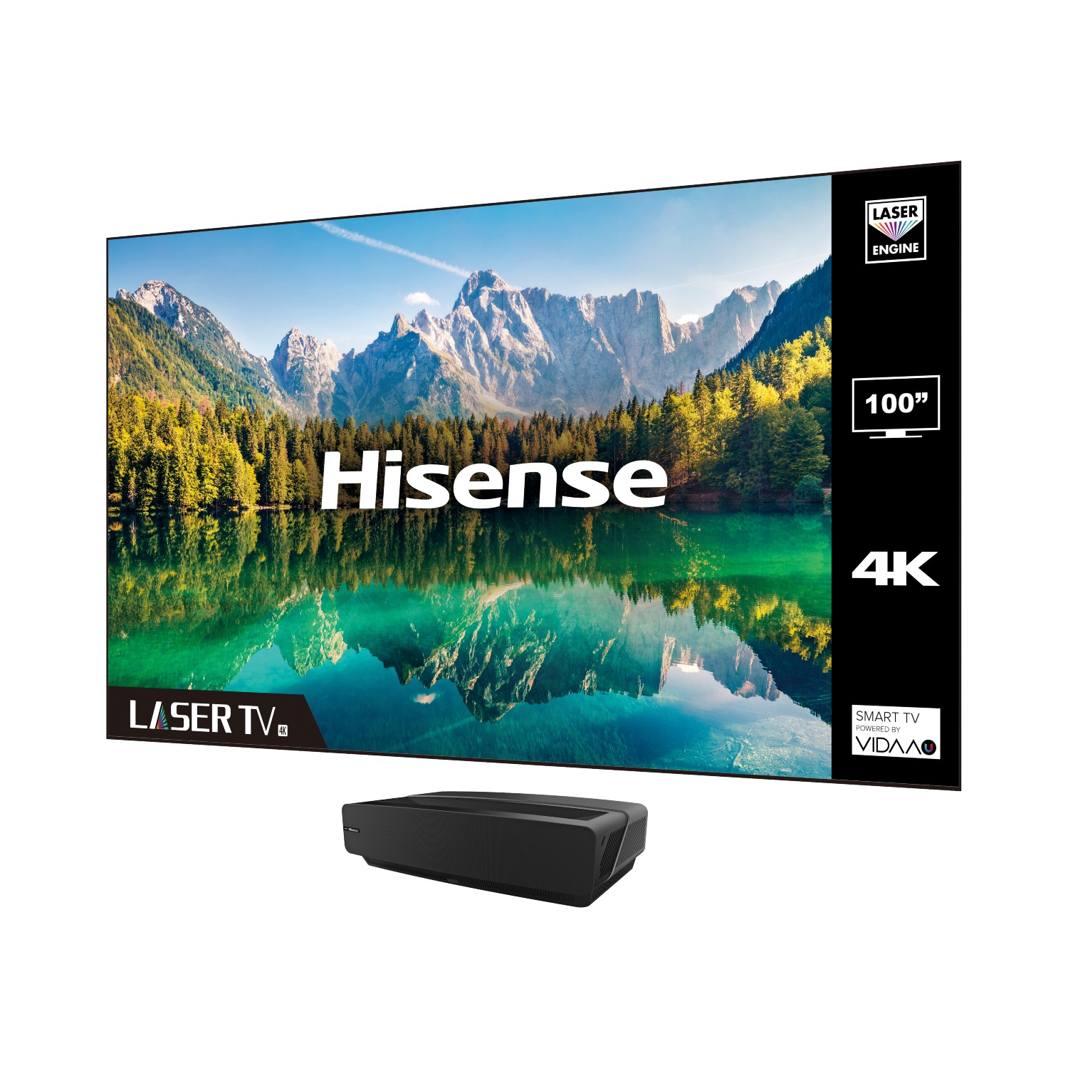 Hisense 100L5FTUK 100" 4K Laser Projector TV Black thumbnail image