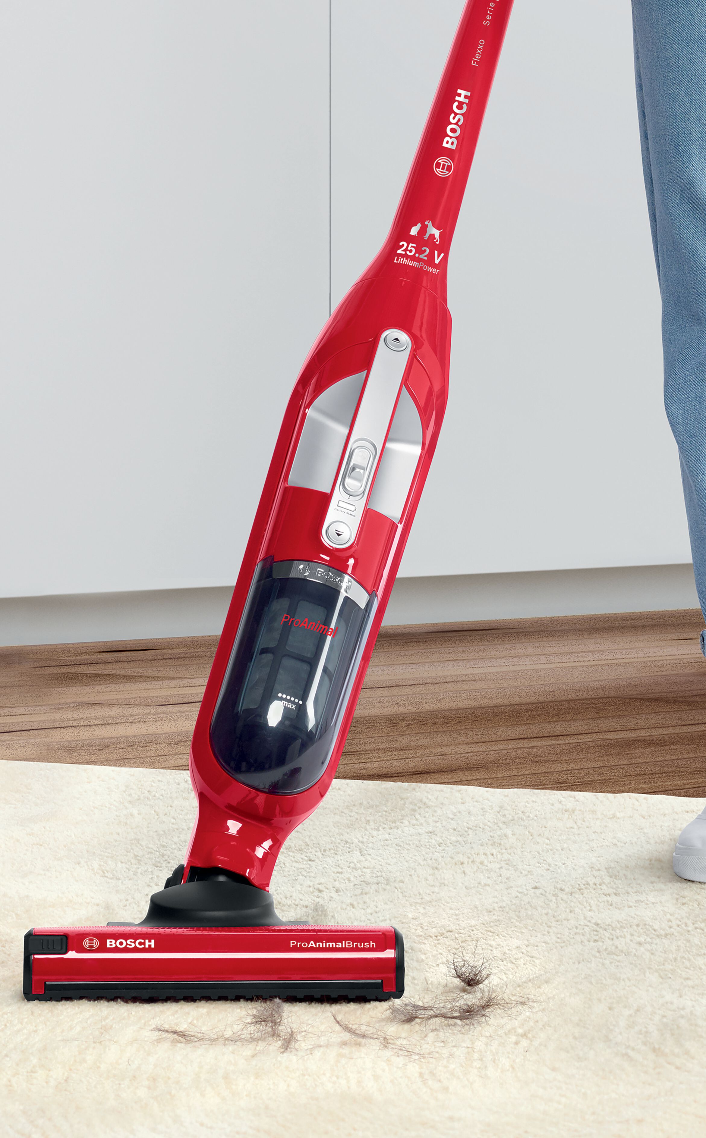 Bosch BBH3PETGB Flexxo Serie 4 ProAnimal 2in1 Cordless Upright Vacuum Cleaner - 55 Minute Run Time thumbnail image