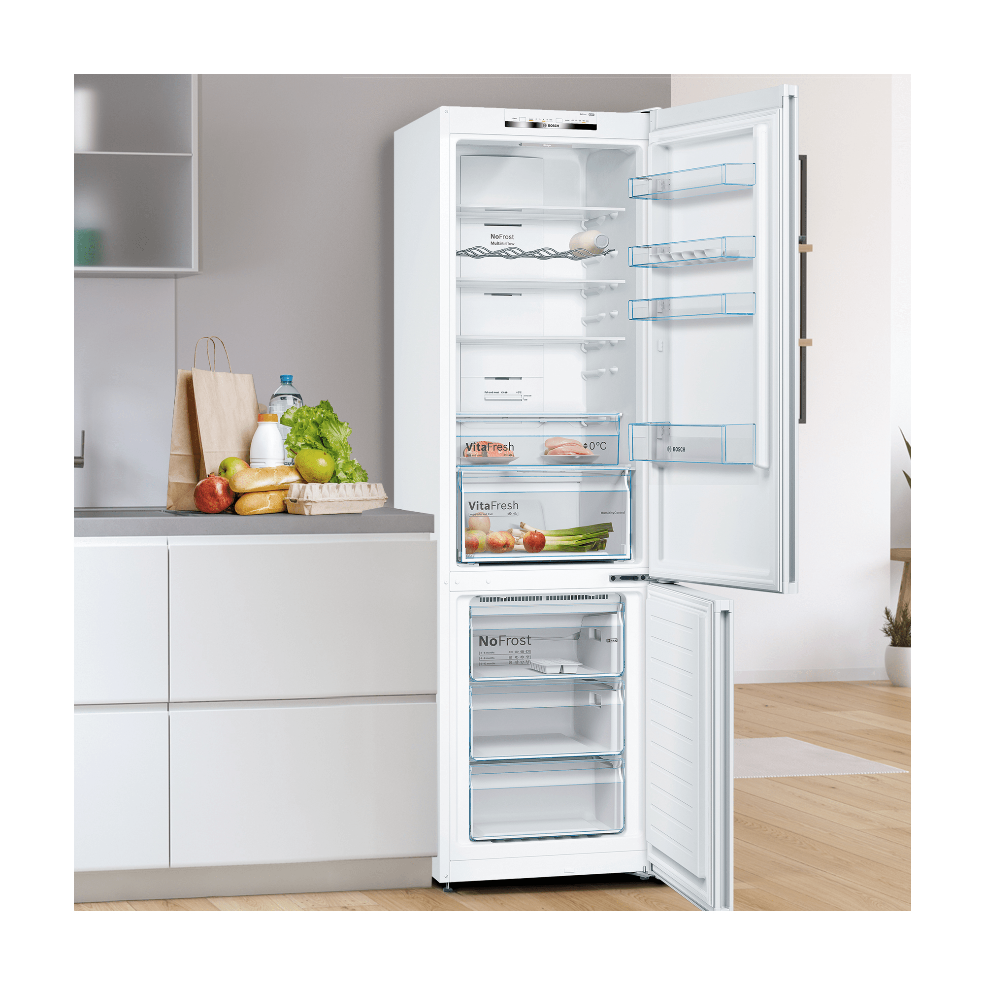 Bosch KGN39VWEAG 60cm Fridge Freezer - White - Frost Free thumbnail image