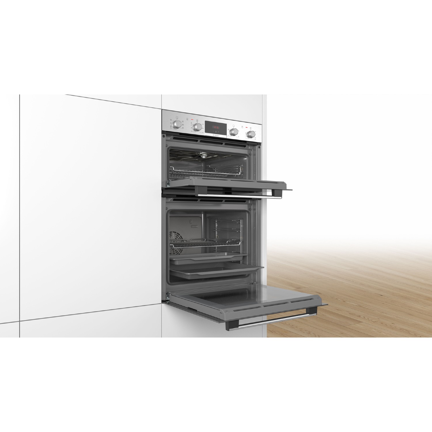 Bosch MBS533BS0B 59.4cm Built In Electric Double Oven with 3D Hot Air - Stainless Steel thumbnail image