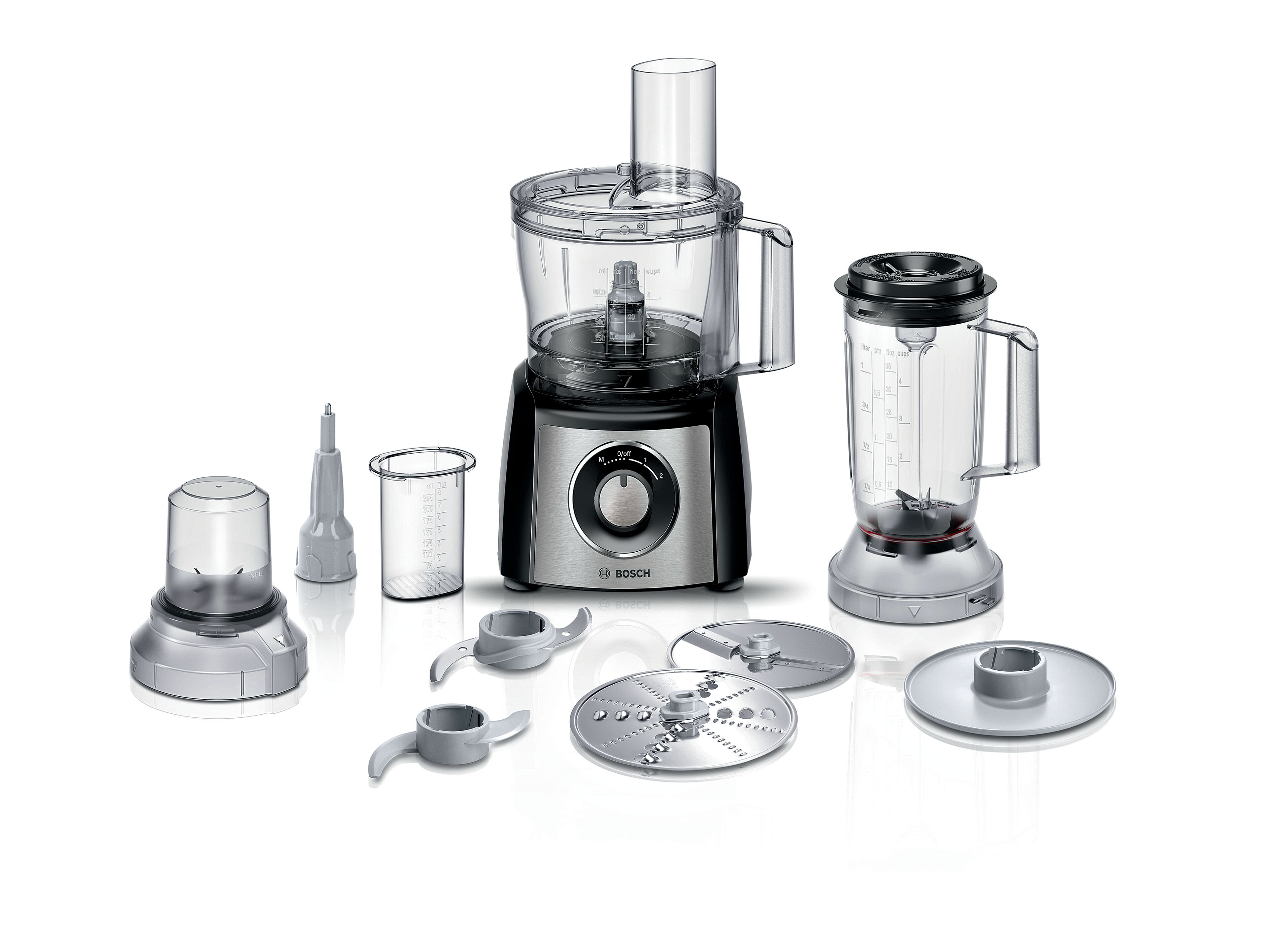 Bosch MCM3501MGB MultiTalent 3 Compact 800W Food Processor - Black & Stainless Steel thumbnail image