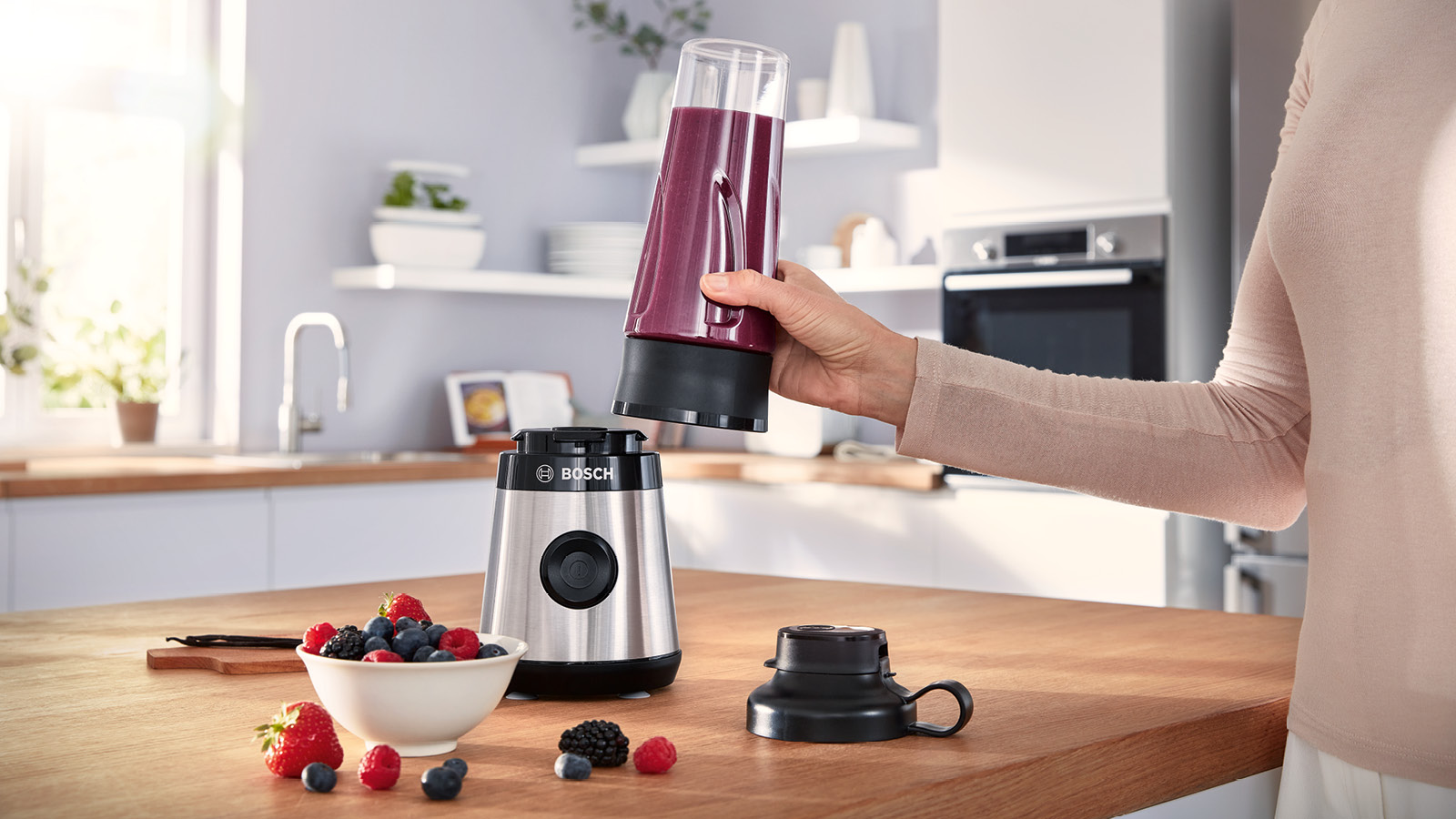Bosch MMB2111MG VitaPower Serie 2 450W ProPerformance System Mini Blender - Stainless Steel thumbnail image