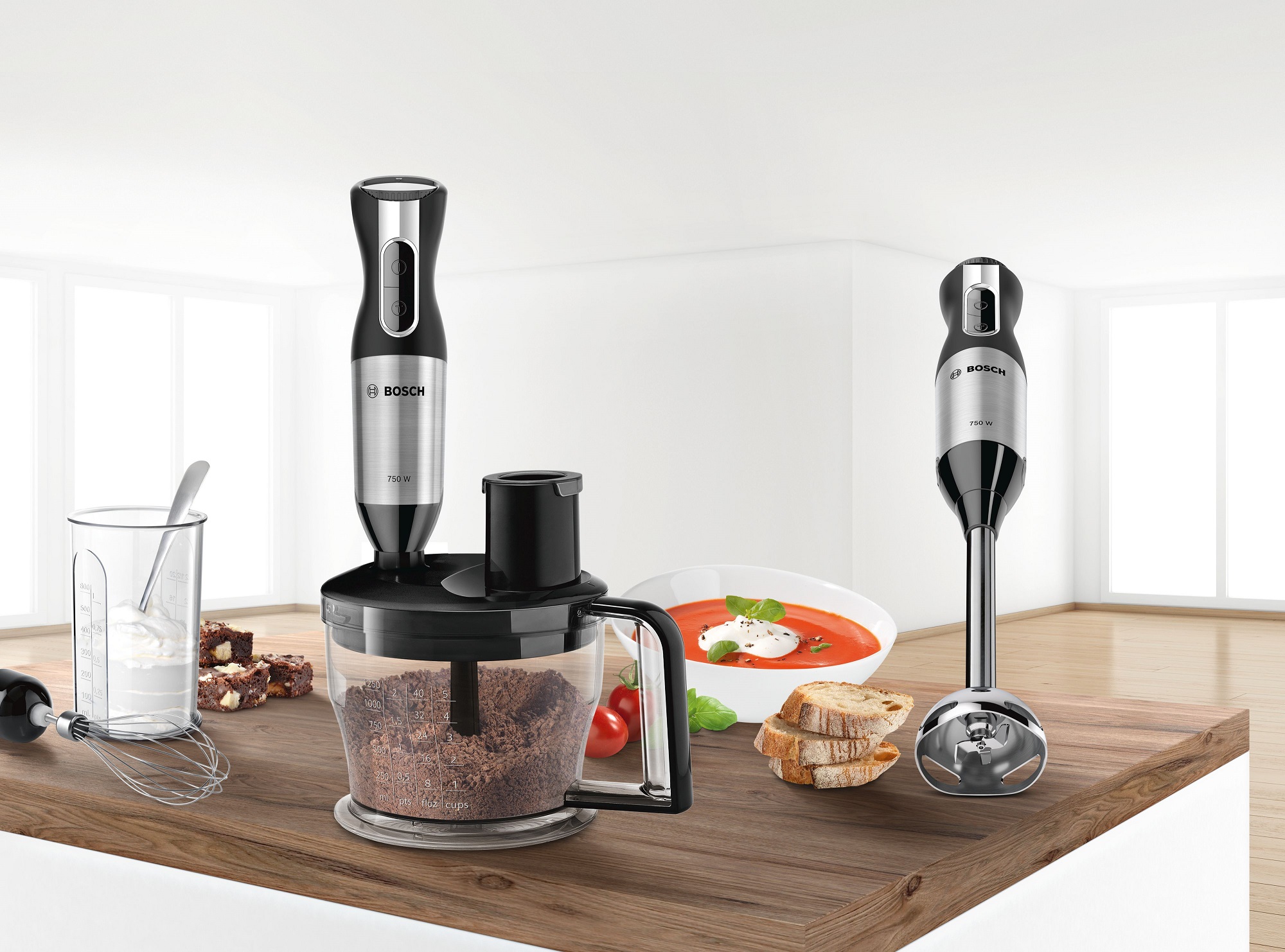 Bosch MSM6S90BGB ErgoMixx Hand Blender with Food Processor 750W - Black & Silver thumbnail image
