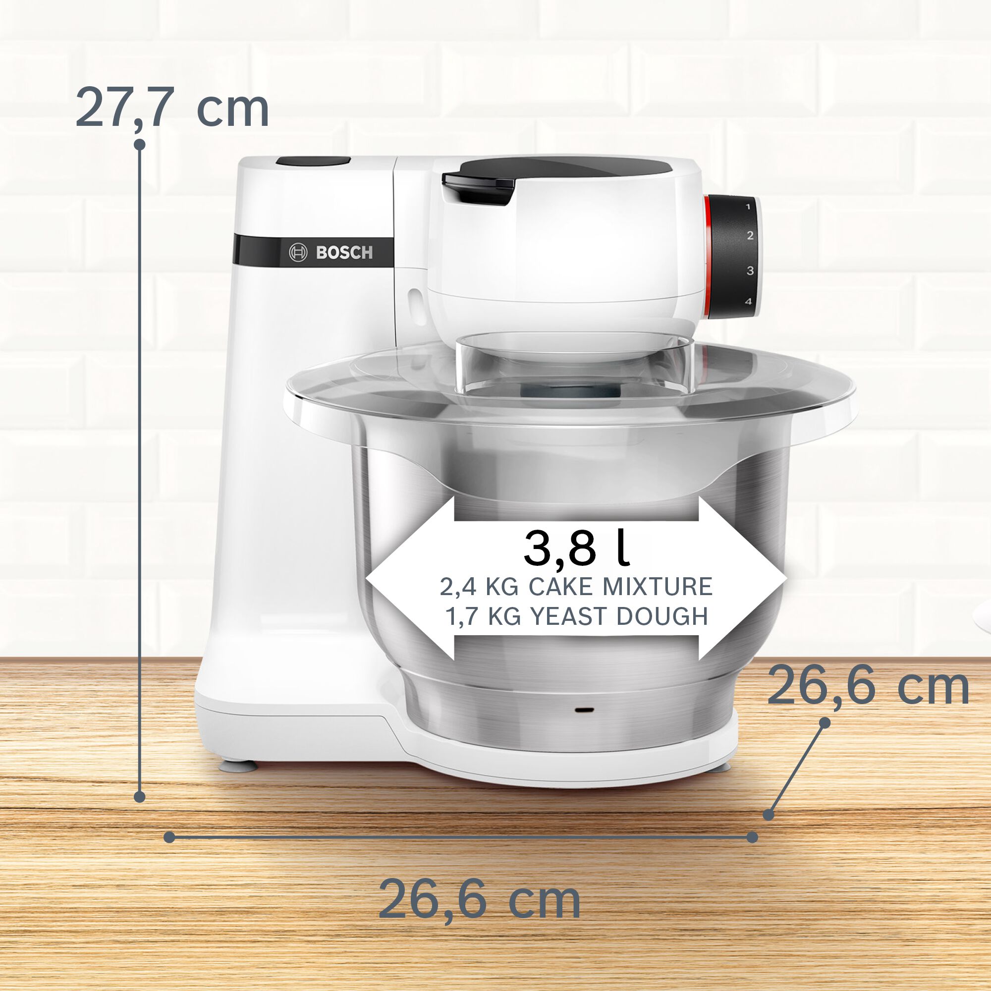Bosch MUMS2EW00G Serie 2 3.8 litre 700W Stand Mixer - White thumbnail image