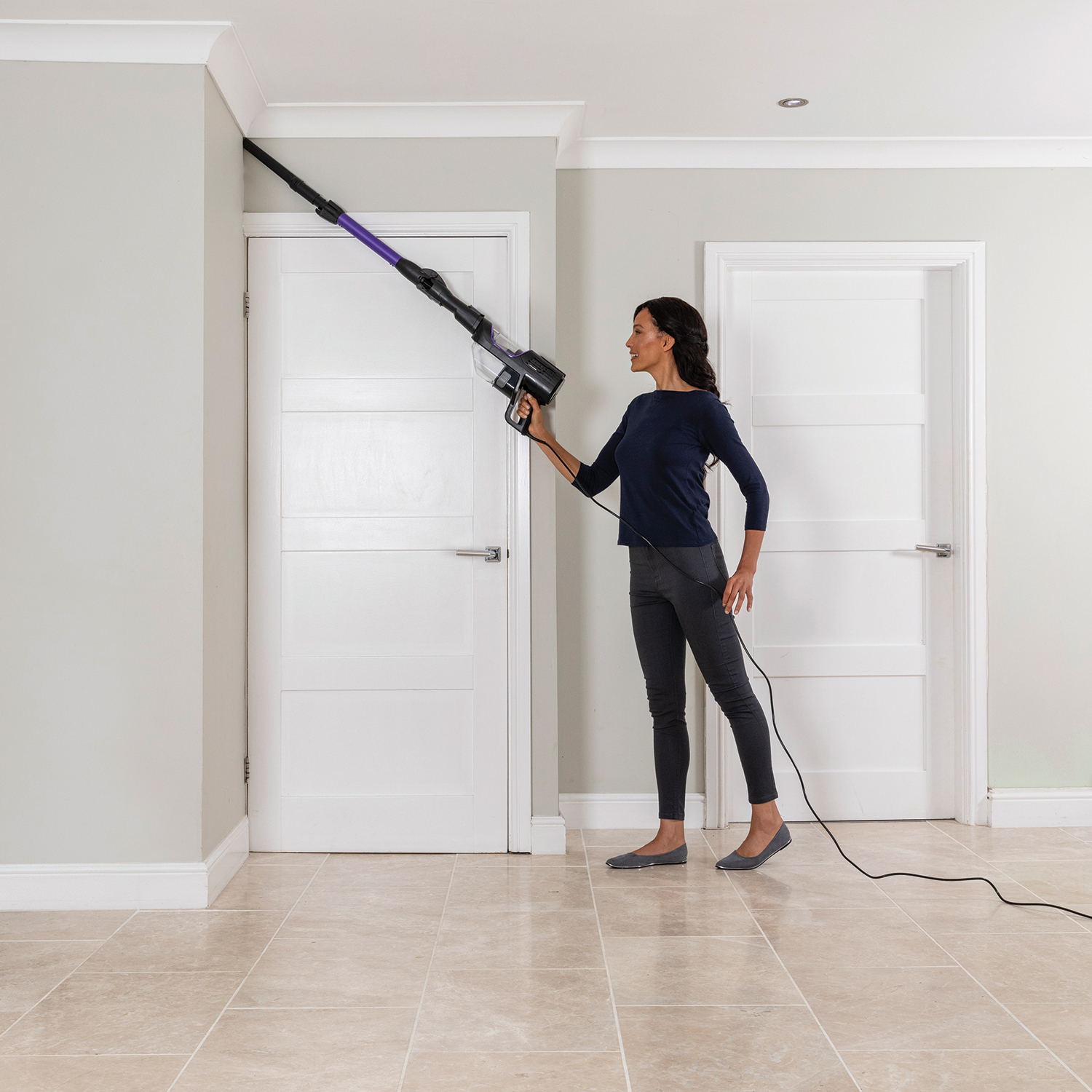 Shark HZ500UK Anti Hair Wrap Corded Stick Vacuum Cleaner with Flexology - Purple thumbnail image