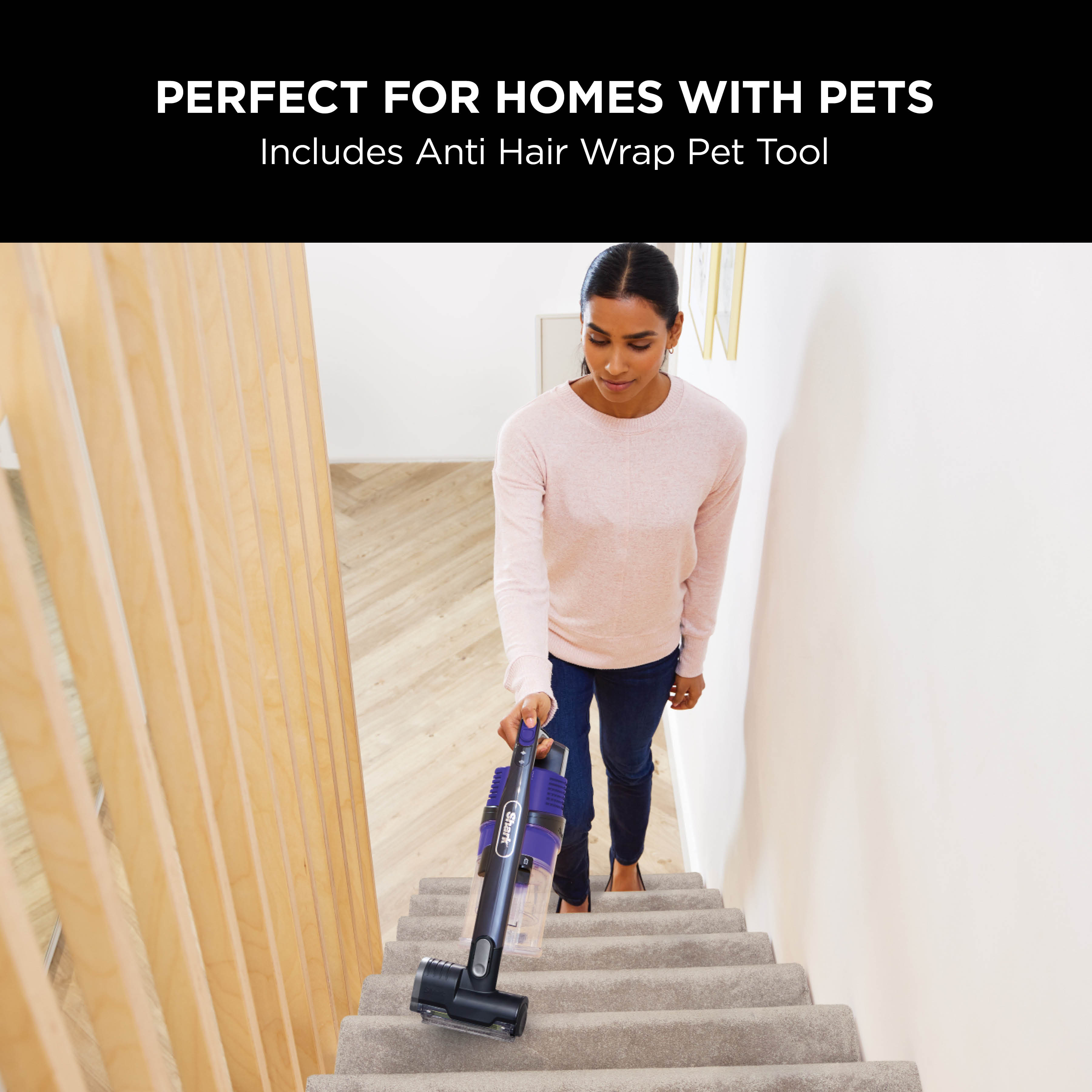 Shark IZ202UKT Cordless Stick Vacuum Cleaner - Pet Model - 40 Minutes Run Time - Purple thumbnail image
