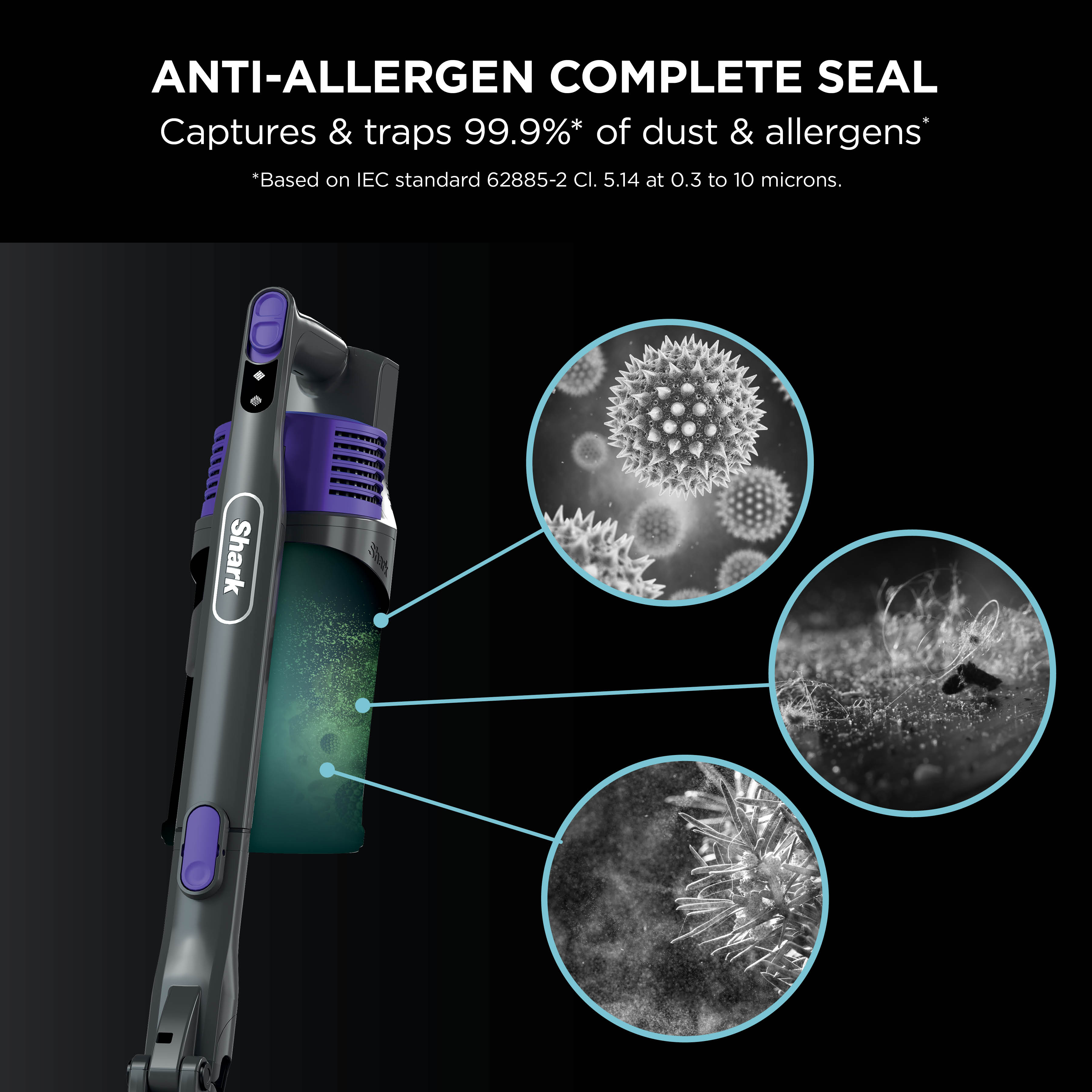 Shark IZ202UKT Cordless Stick Vacuum Cleaner - Pet Model - 40 Minutes Run Time - Purple thumbnail image