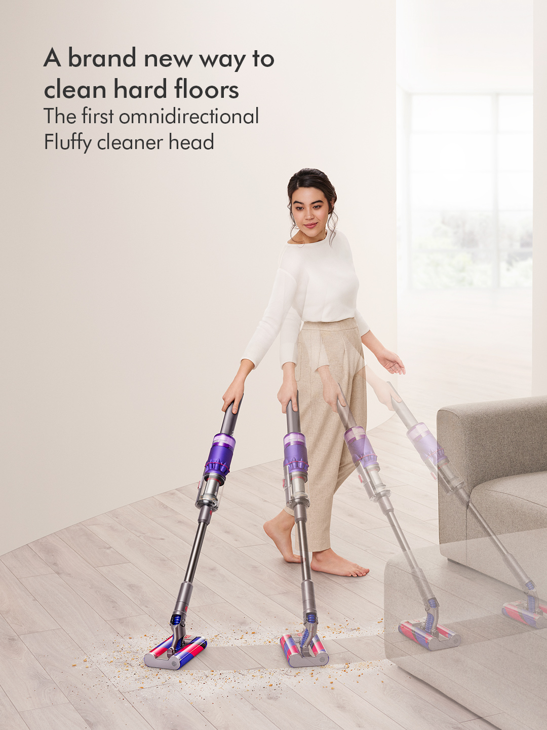 Dyson OMNIGLIDENEW Stick Vacuum Cleaner - 20 Minutes Run Time - Purple thumbnail image