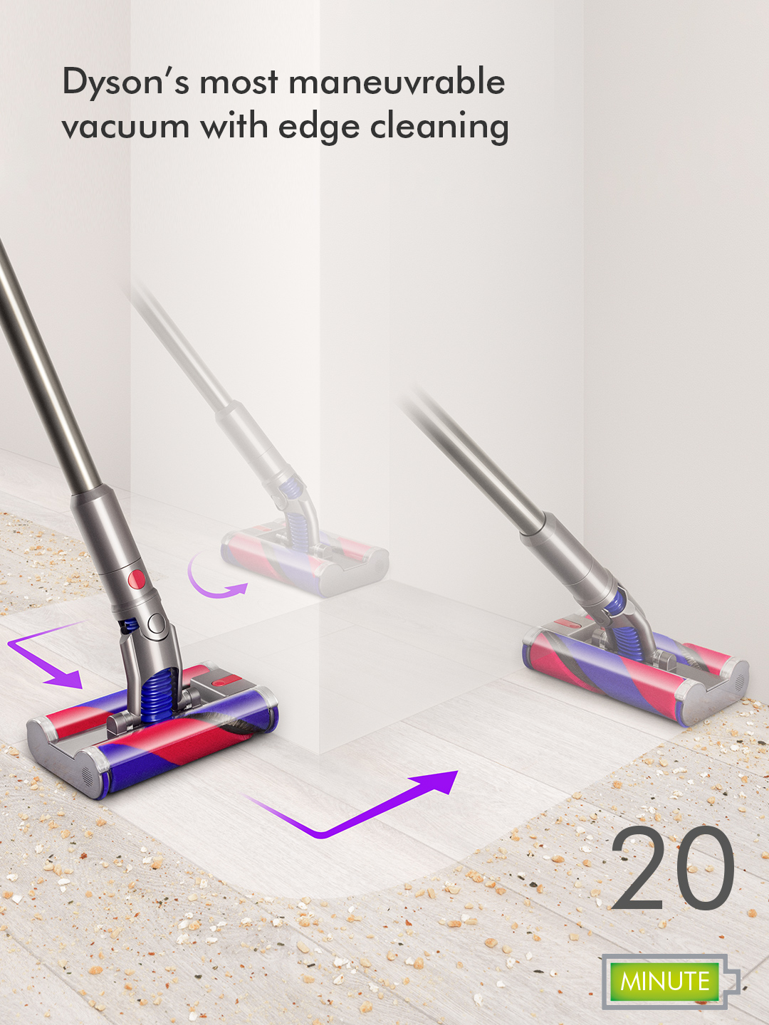 Dyson OMNIGLIDENEW Stick Vacuum Cleaner - 20 Minutes Run Time - Purple thumbnail image