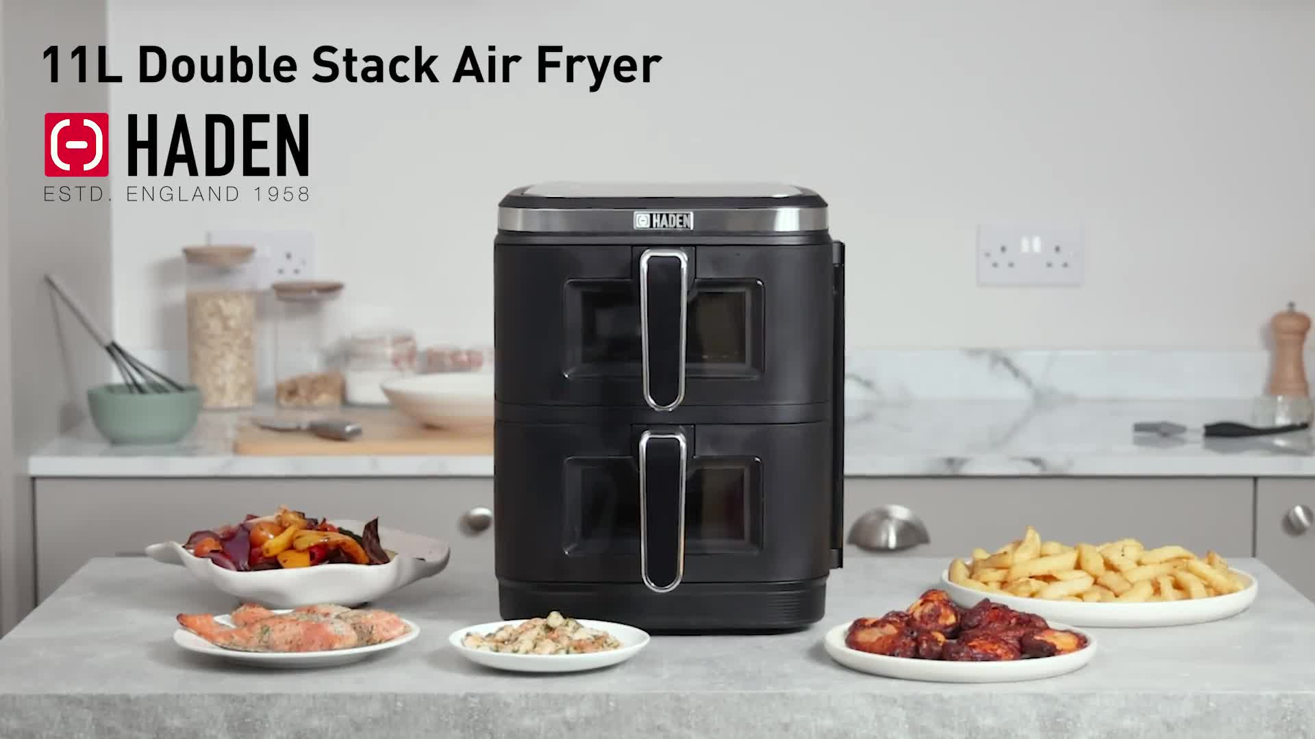 Haden 211200 11.0L Double Stack Air Fryer With Window - Black thumbnail image