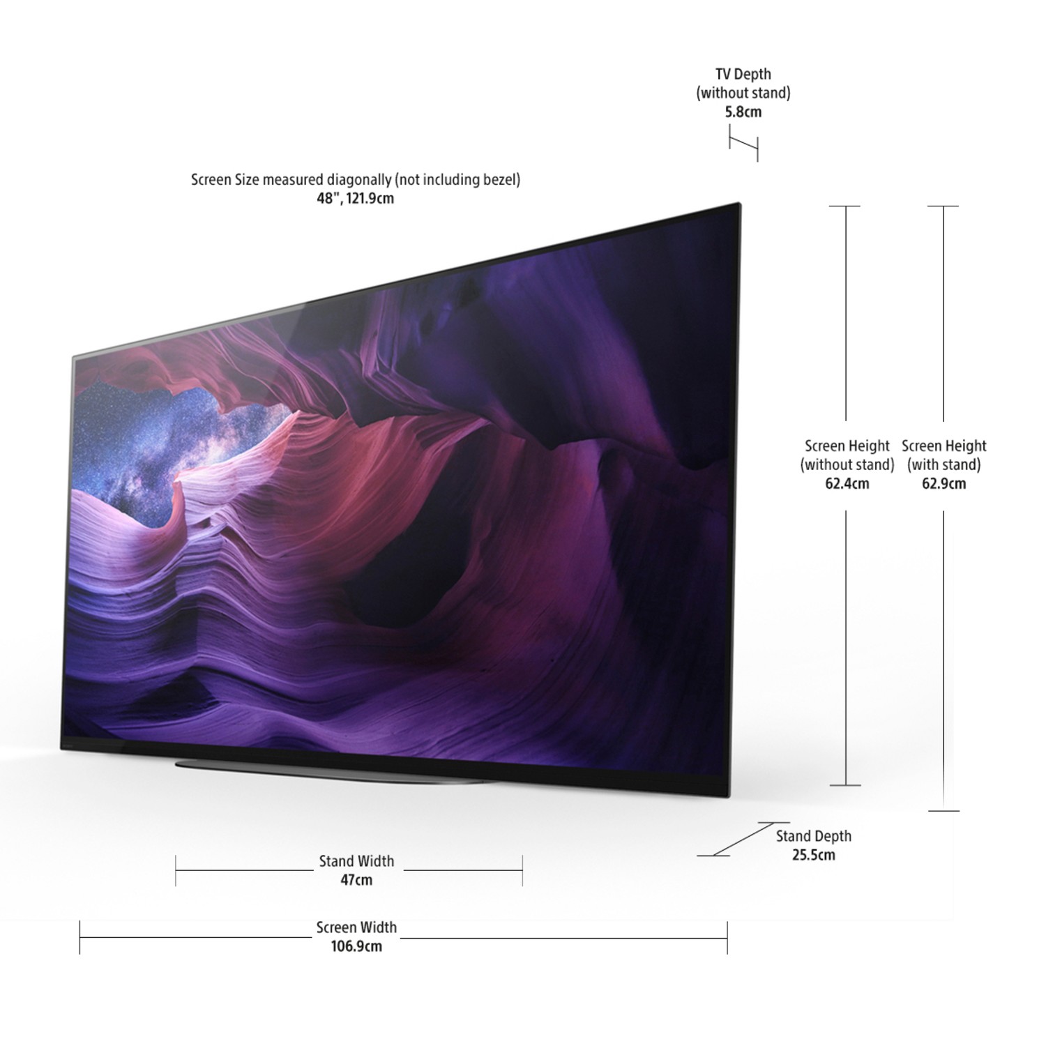 Sony KE48A9BU 48" OLED 4K Ultra HD HDR Smart Android TV with Google Assistant Black thumbnail image
