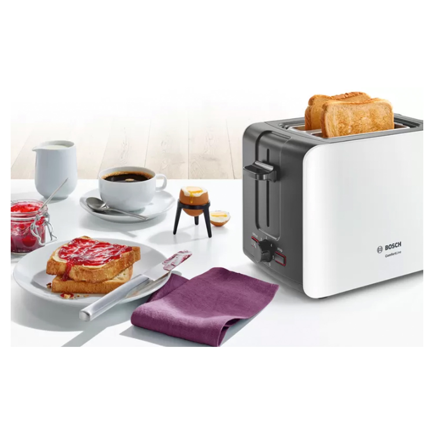Bosch TAT6A111GB 2 Slice Toaster - White thumbnail image