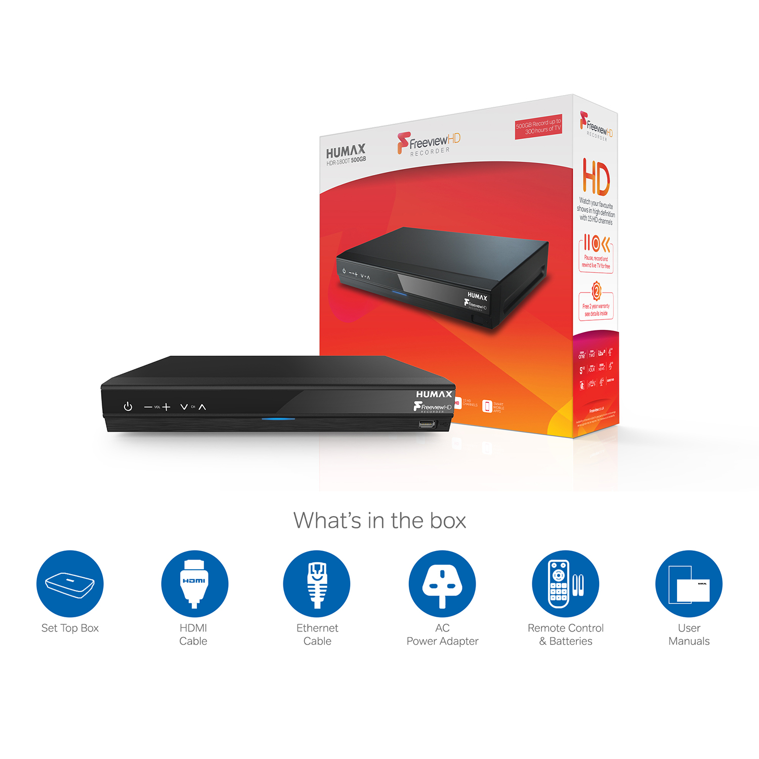 Humax HDR-1800T Freeview HD Recorder - 500GB - Black " thumbnail image