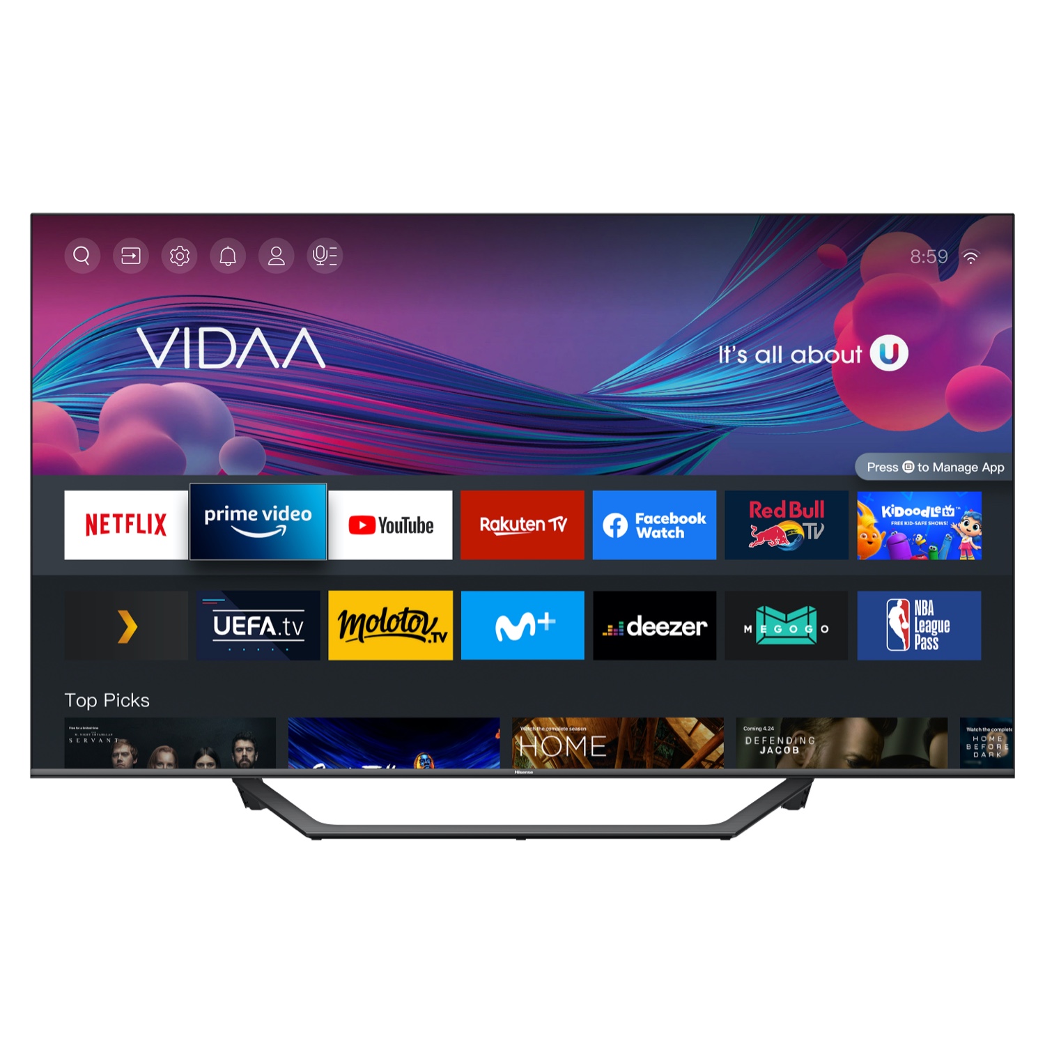 Hisense 50A7GQTUK 50" QLED 4K UHD HDR SMART TV with HDR10+ Dolby Vision&trade; Dolby Atmos&reg; and Alexa & Google Assistant thumbnail image