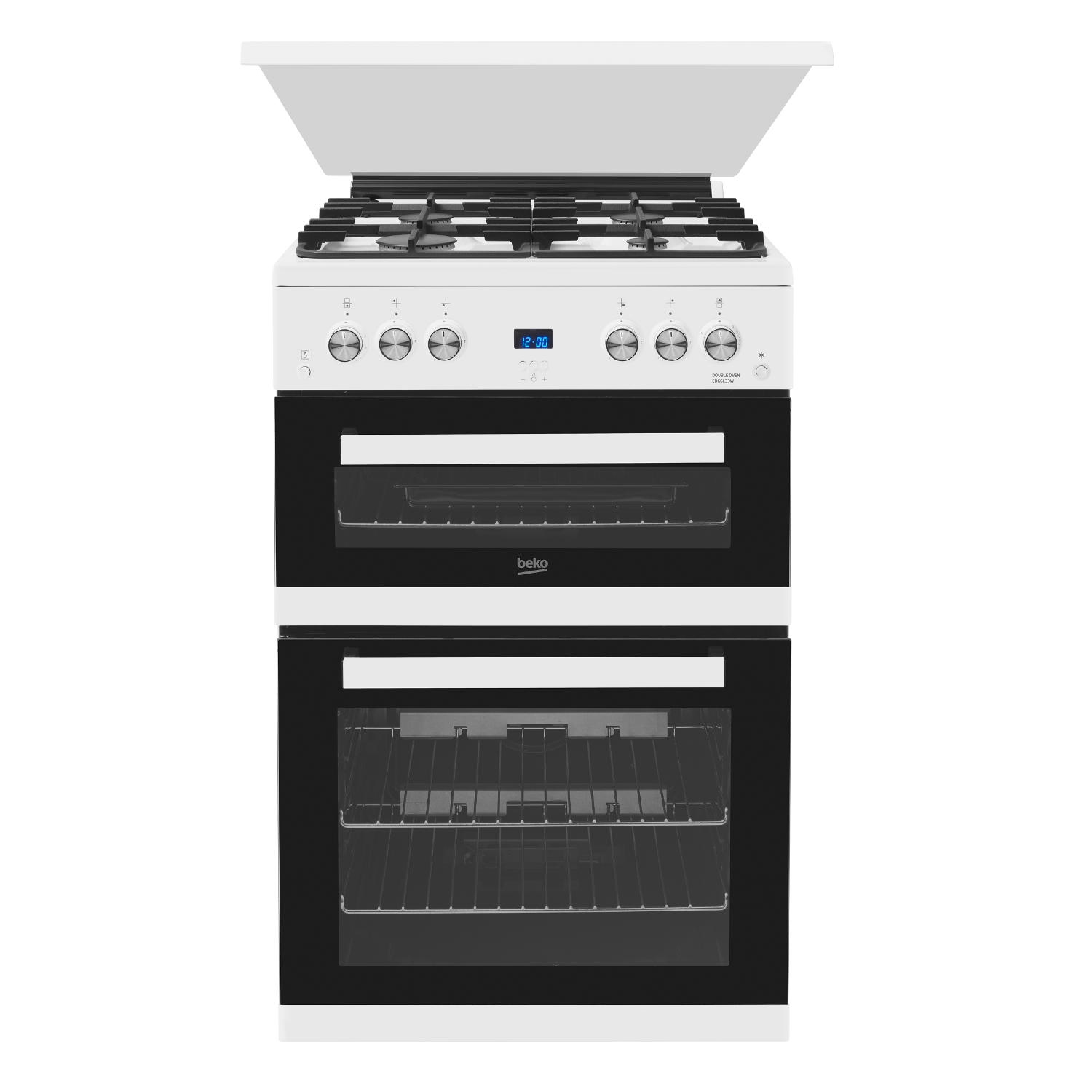 Beko EDG6L33W 60cm Gas Double Oven with Glass Lid - White thumbnail image