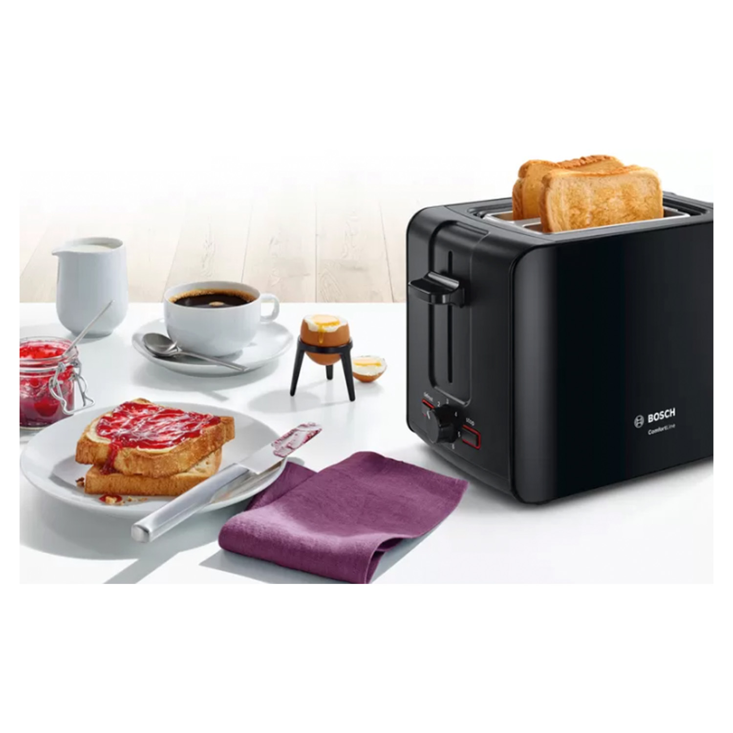 Bosch TAT6A113GB 2 Slice Toaster - Black thumbnail image