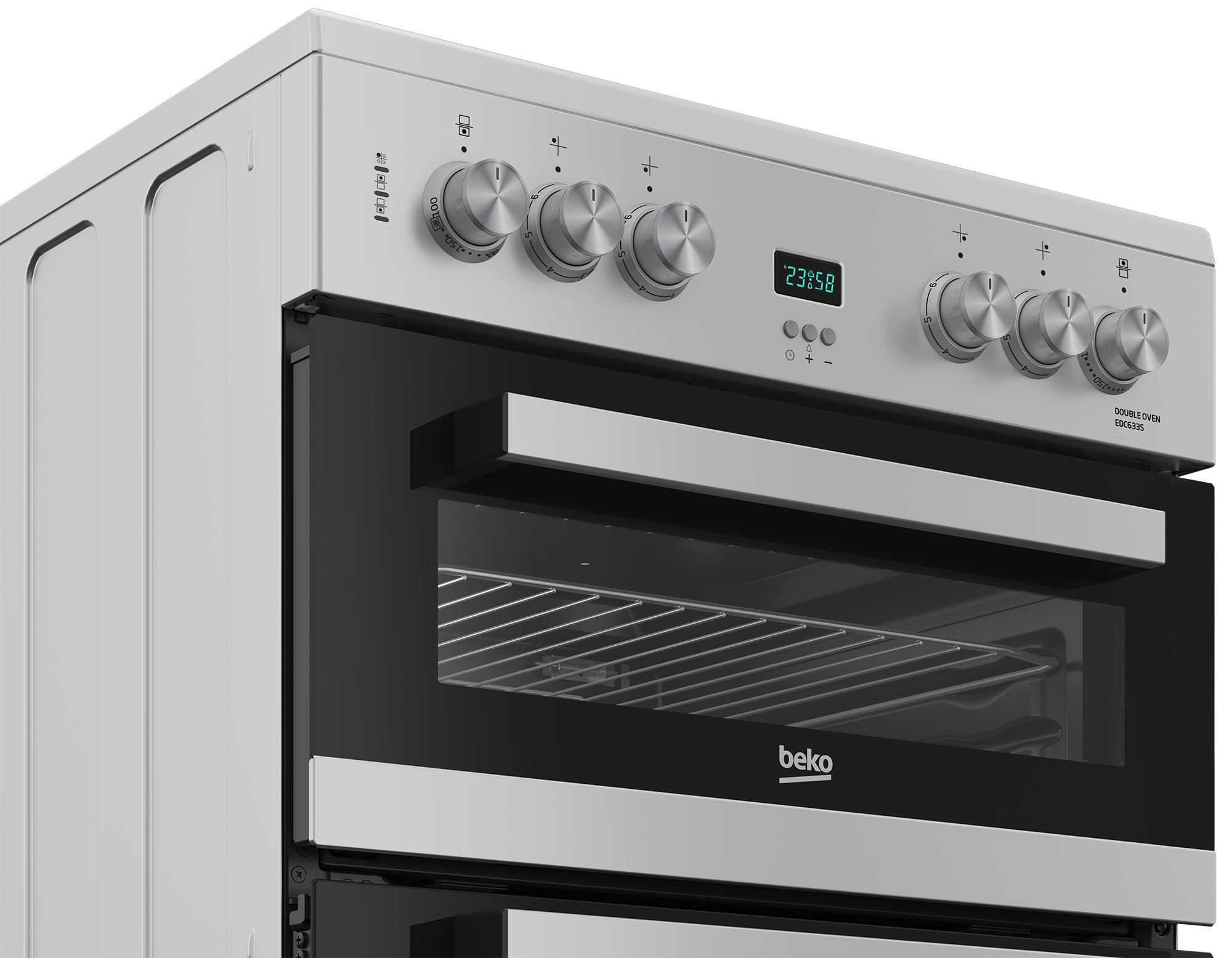 Beko EDC633S 60cm Electric Double Oven with Ceramic Hob - Silver thumbnail image