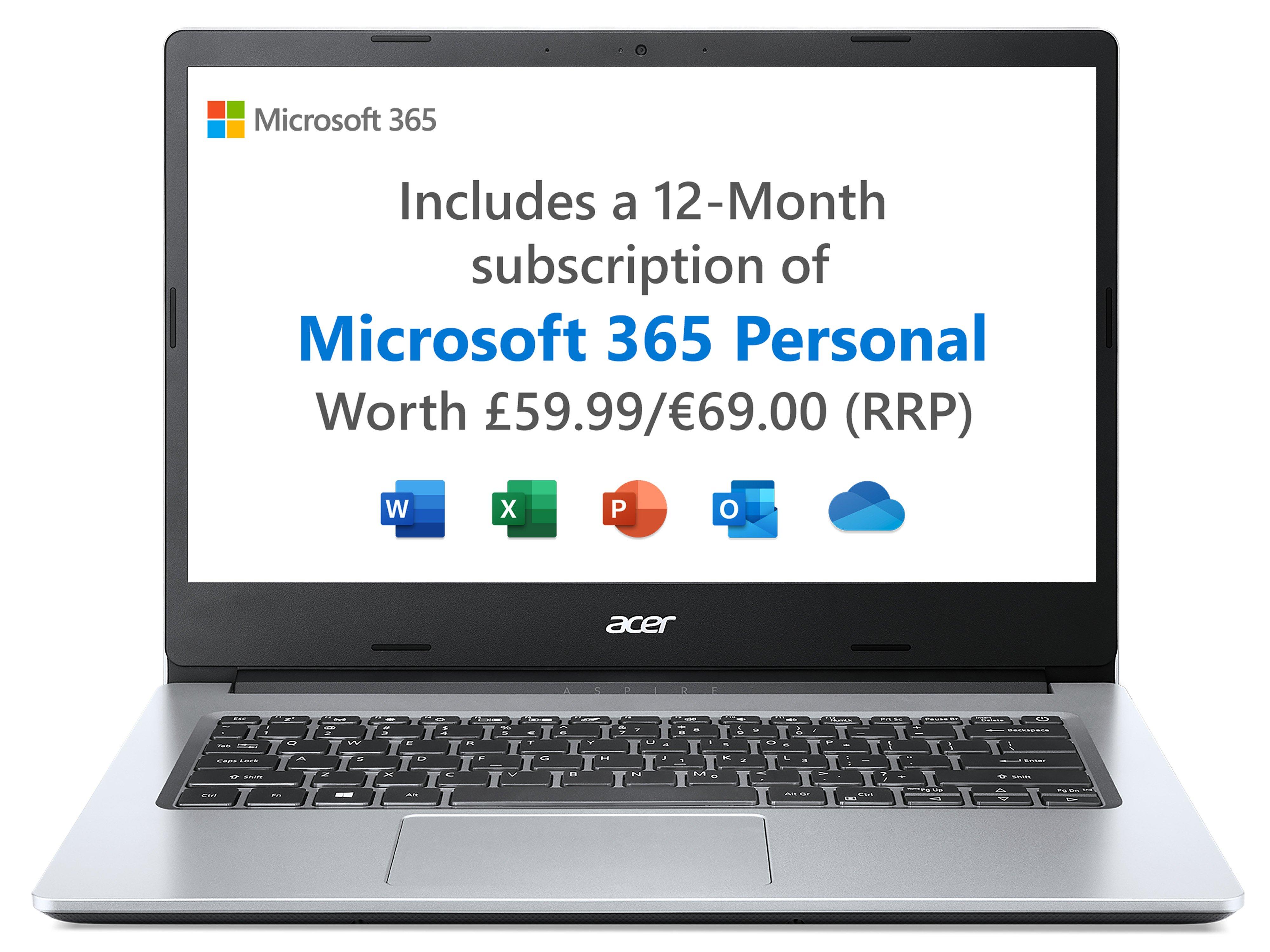 ACER Aspire 1 A114-33 14" Laptop - Intel Pentium N6000 - 4GB RAM - 64GB Storage  - NX.A9JEK.007 thumbnail image