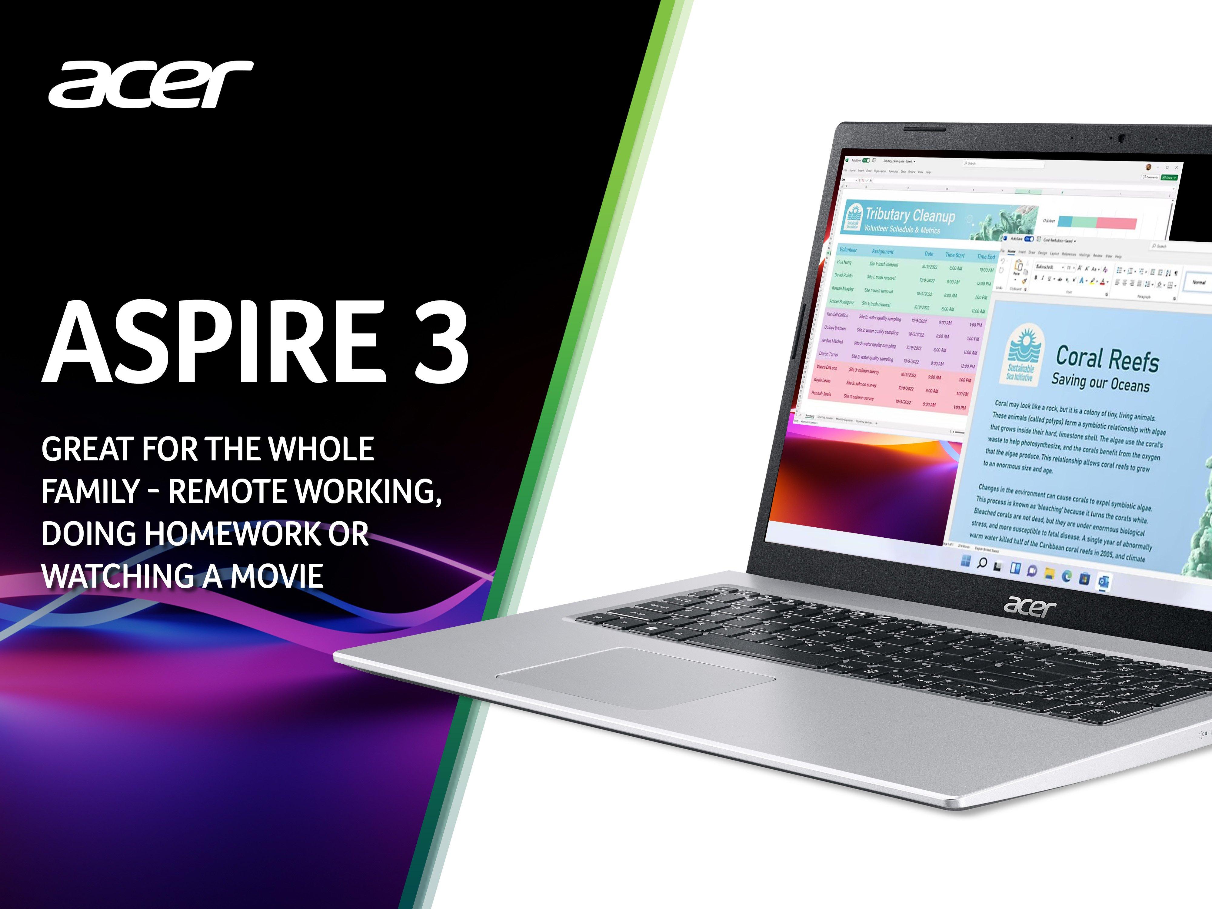 ACER Aspire 3 17.3" Laptop - Intel&reg; Core&trade; i3-1115G4 - 8GB RAM - 512GB SSD - NX.AD0EK.00A thumbnail image
