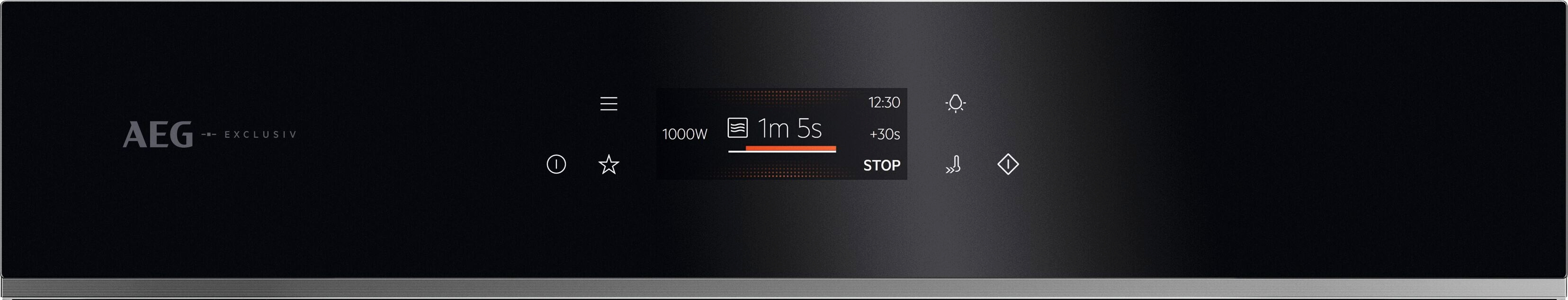 AEG GK7NK62FB 59.5cm Compact Combi Microwave Oven - Gloss Black with Steel Trim thumbnail image