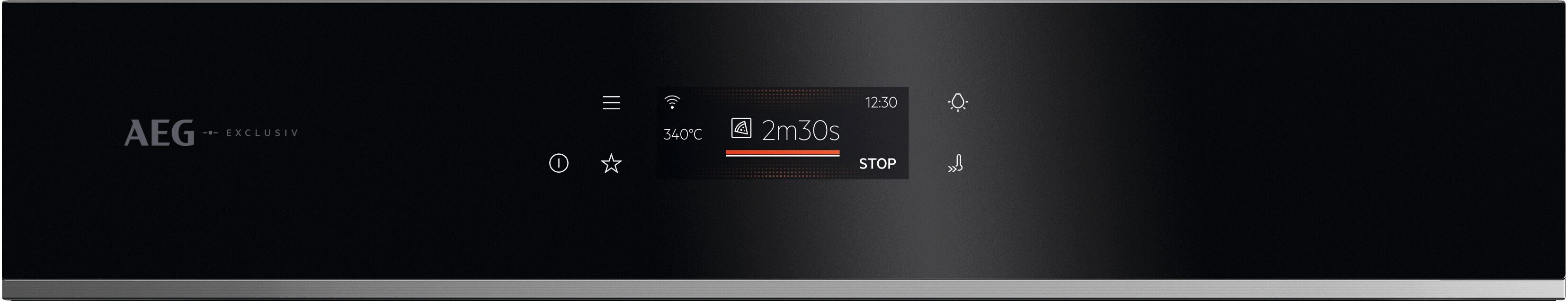 AEG GX7PB63FSB 59.6cm Built In Electric Single Oven with PizzaExpert - Gloss Black with Steel Trim thumbnail image