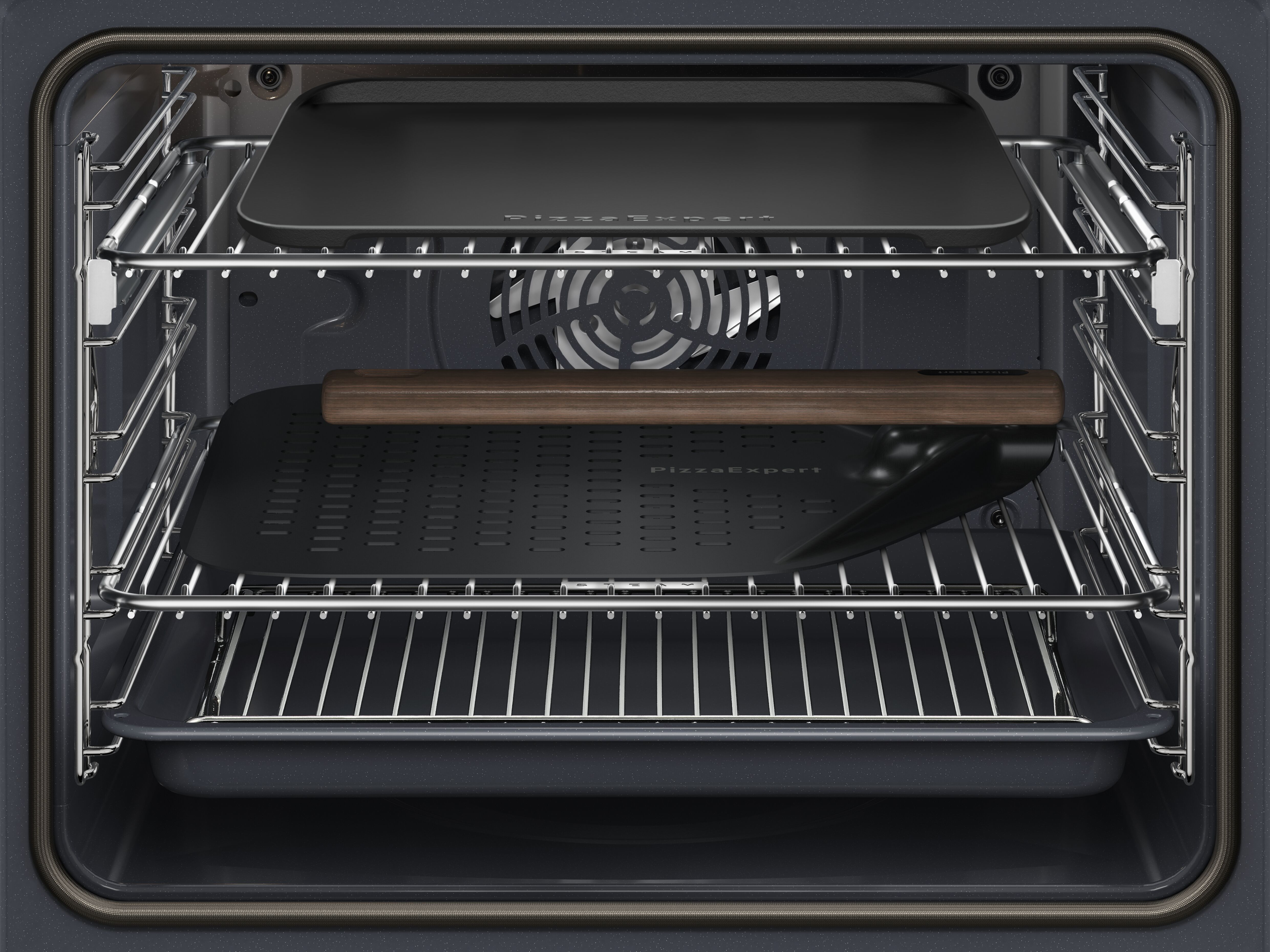 AEG GX7PB63FSB 59.6cm Built In Electric Single Oven with PizzaExpert - Gloss Black with Steel Trim thumbnail image