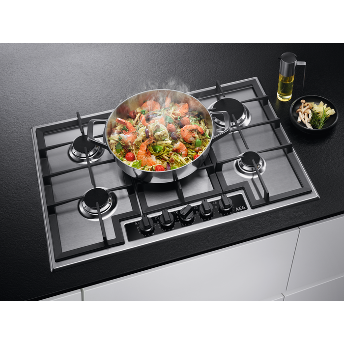 AEG HGB75420YM 75cm Gas Hob - Stainless Steel thumbnail image