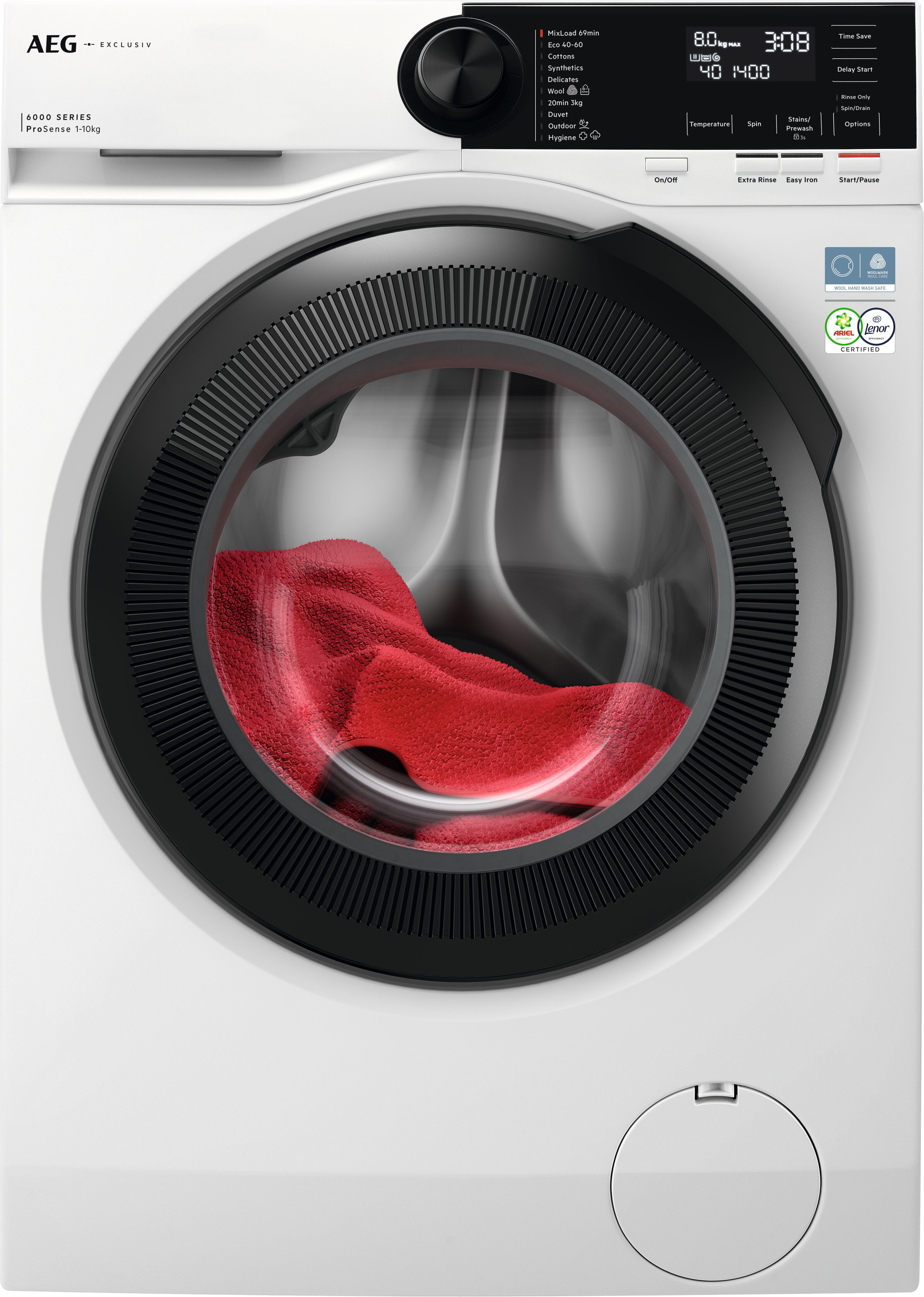AEG LFR62144B 10kg  1400 Spin Washing Machine - White thumbnail image