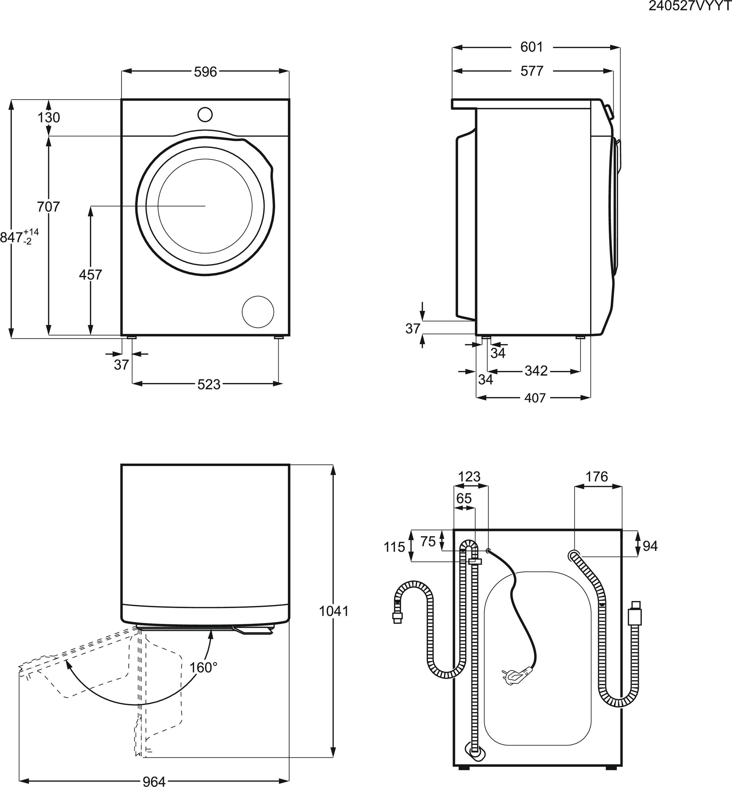 AEG LFR62844B 8kg 1400 Spin Washing Machine - White thumbnail image