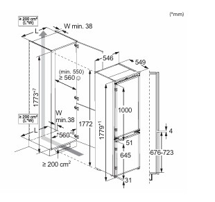 AEG NSC7N18ZES 54.6cm 70/30 Built In Frost Free Fridge Freezer thumbnail image