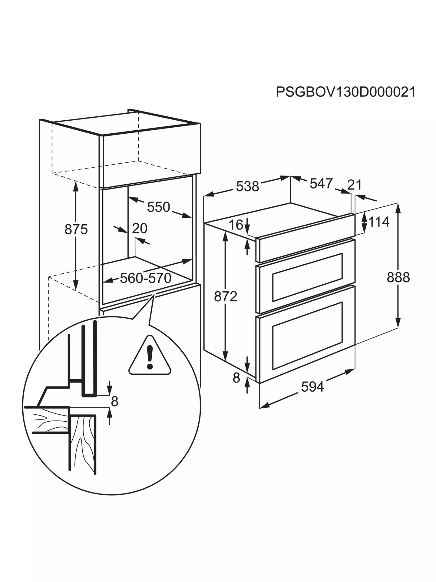 AEG OU5NP20B 59.4cm Double Built In Oven - Black thumbnail image