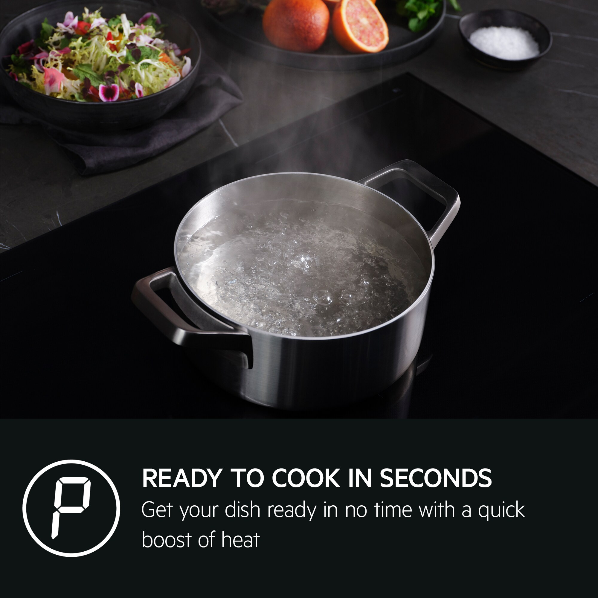 AEG Exclusiv Line TO64IA00CB 58cm Induction Hob - Black thumbnail image