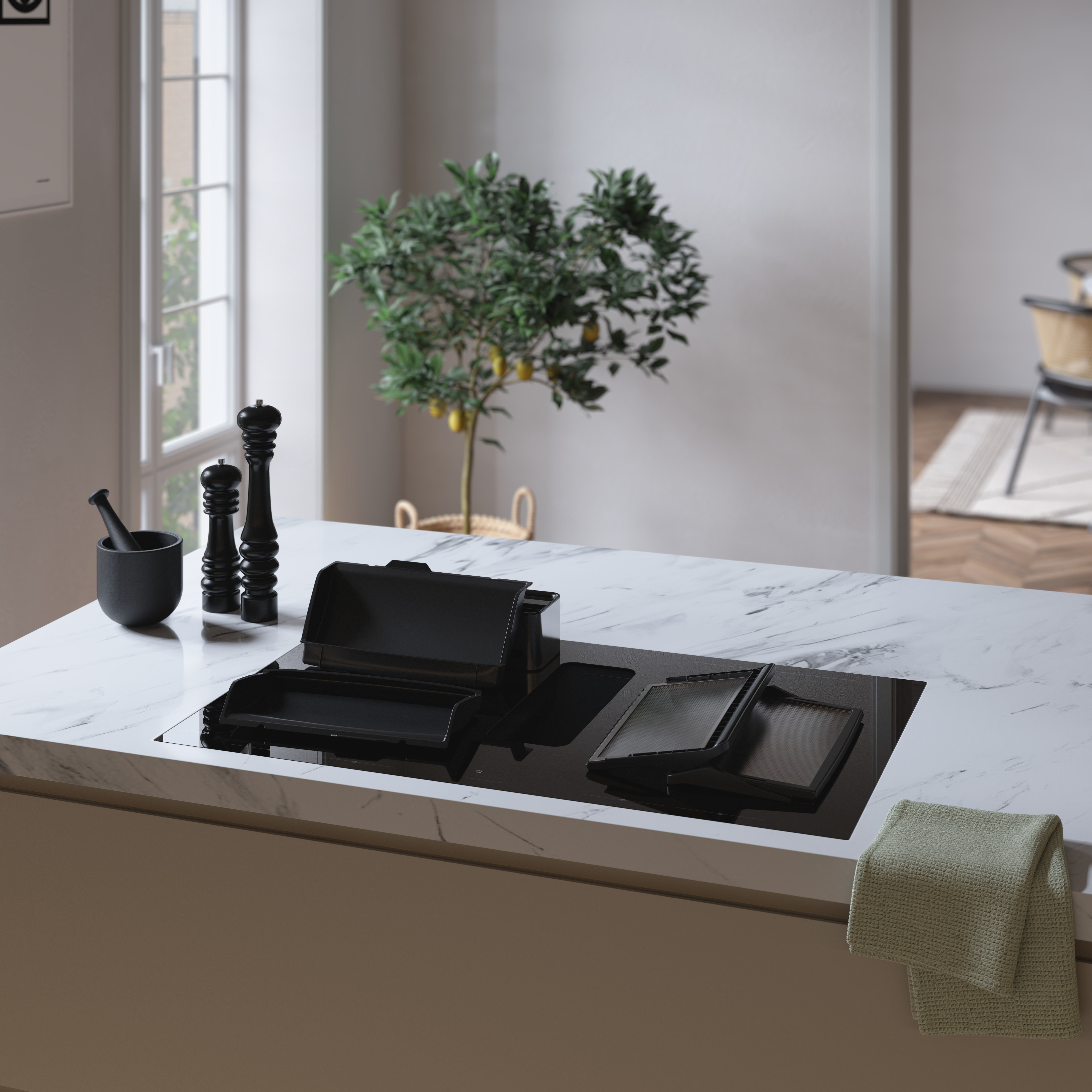 Asko HIHD854MM 90cm 4 Zone Hood-in hob, Celsius Induction - Black thumbnail image