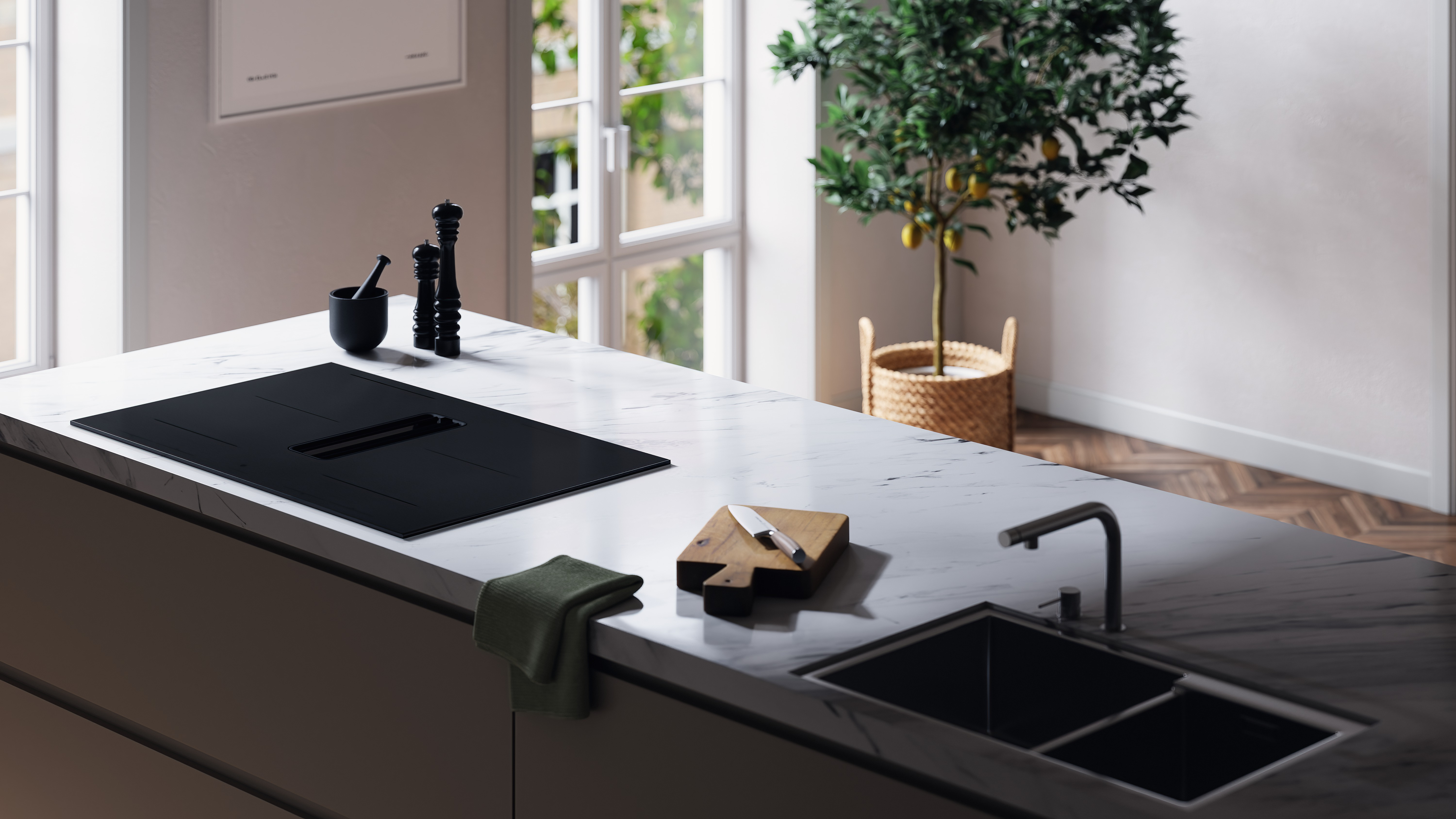 Asko HIHD854MM 90cm 4 Zone Hood-in hob, Celsius Induction - Black thumbnail image