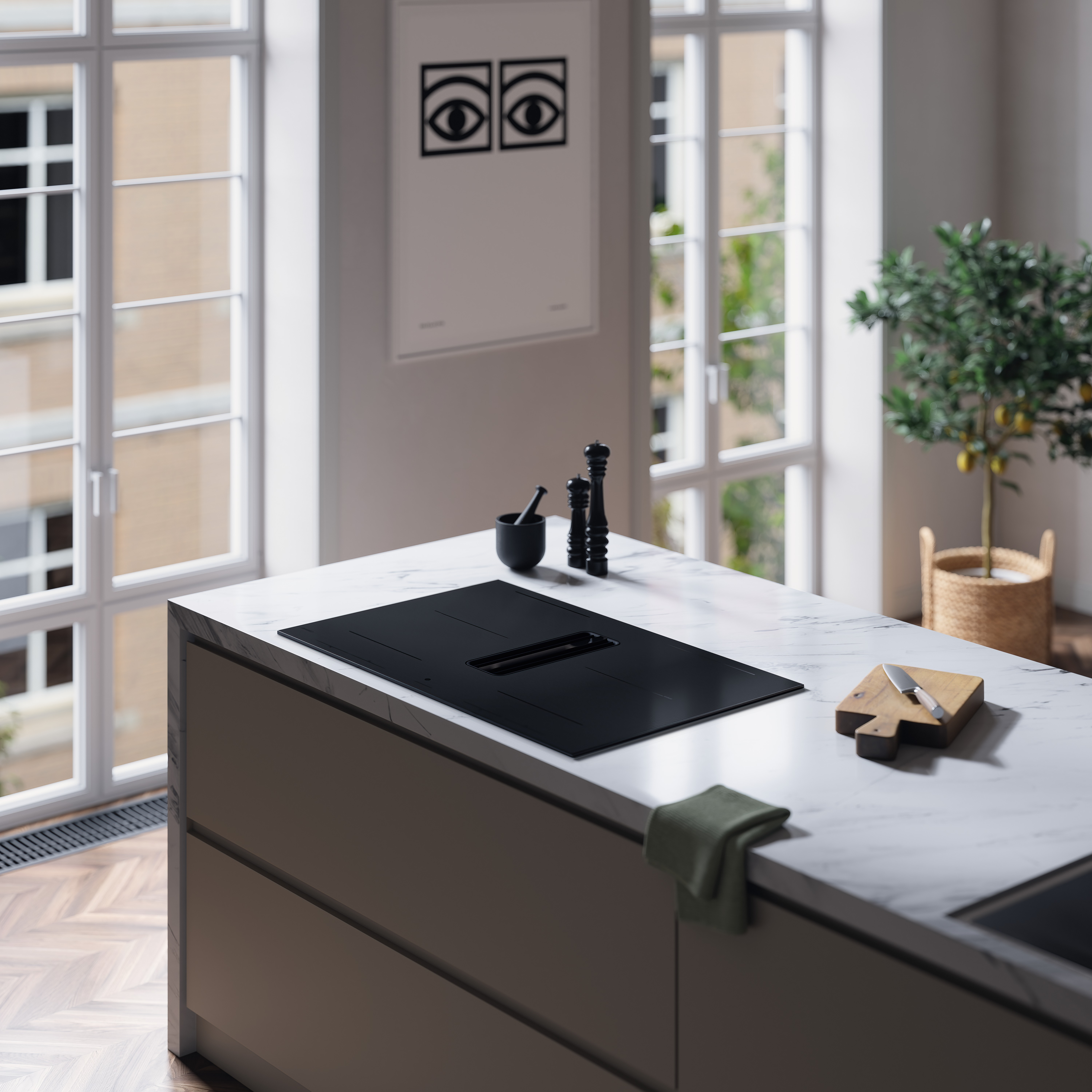 Asko HIHD854MM 90cm 4 Zone Hood-in hob, Celsius Induction - Black thumbnail image