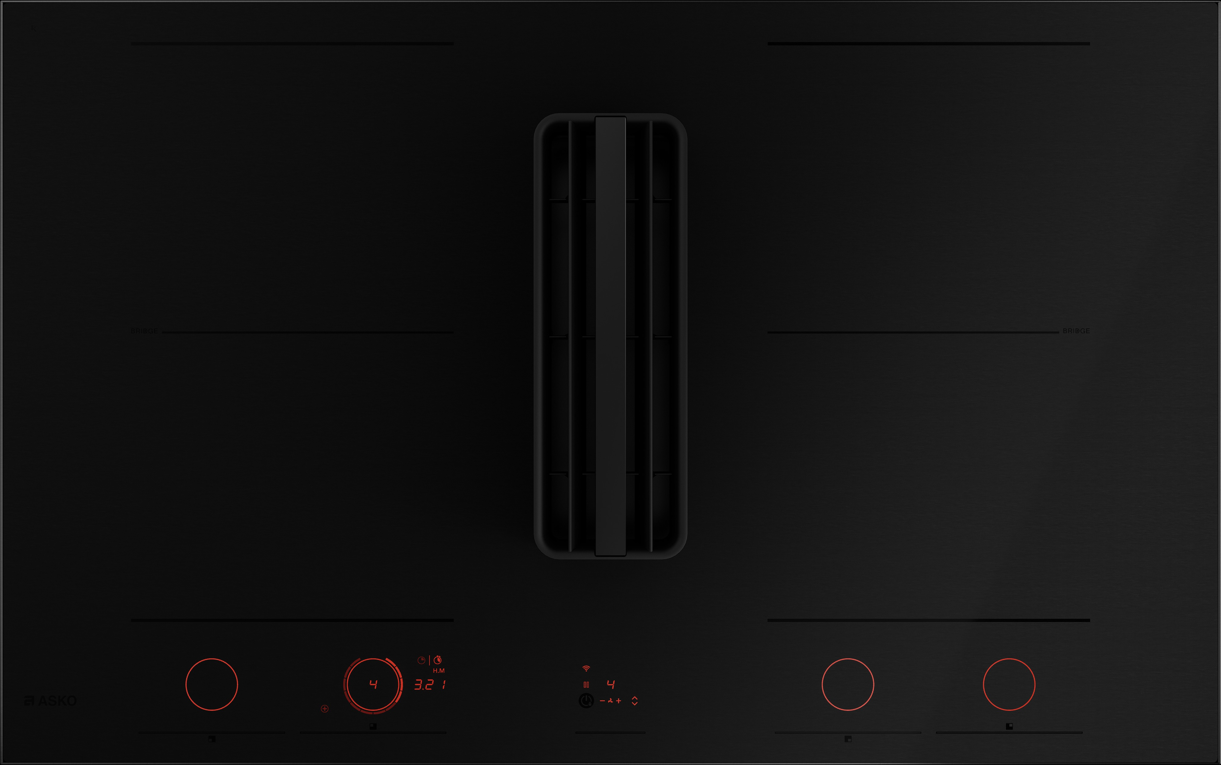 Asko HIHD854MM 90cm 4 Zone Hood-in hob, Celsius Induction - Black thumbnail image