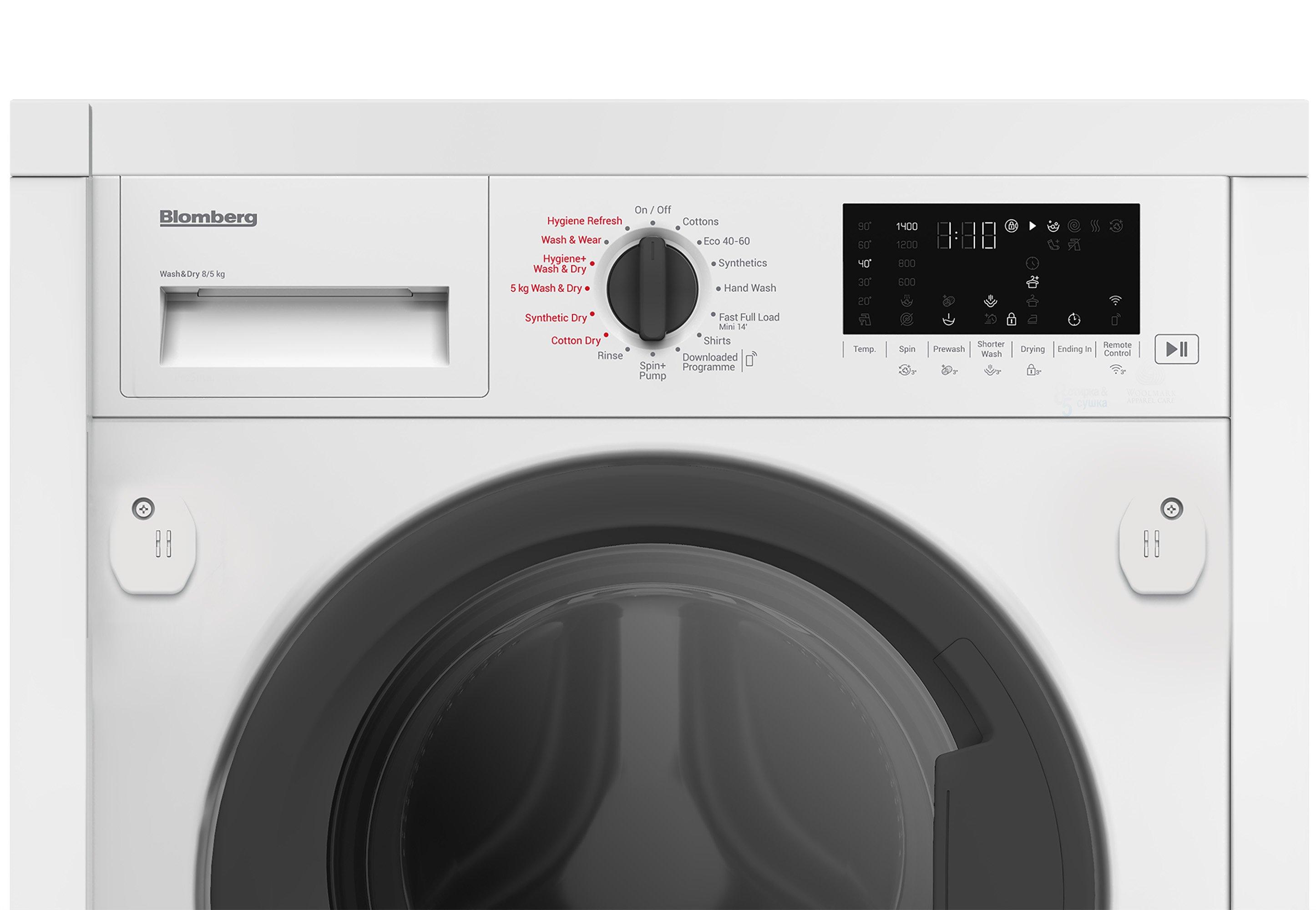 Blomberg LRI1854110 8kg/5kg 1400 Spin RecycledTub Integrated Washer Dryer - White thumbnail image