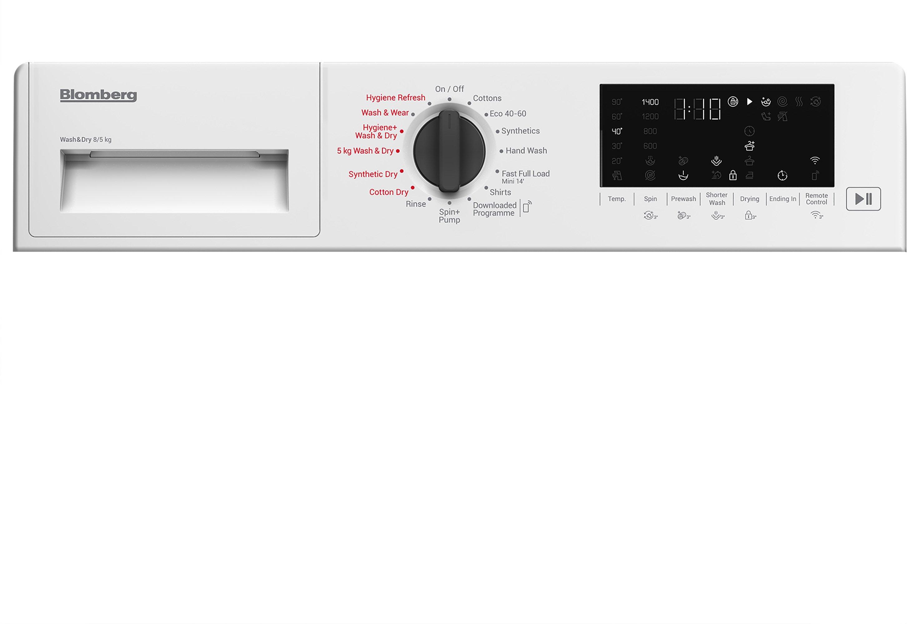 Blomberg LRI1854110 8kg/5kg 1400 Spin RecycledTub Integrated Washer Dryer - White thumbnail image
