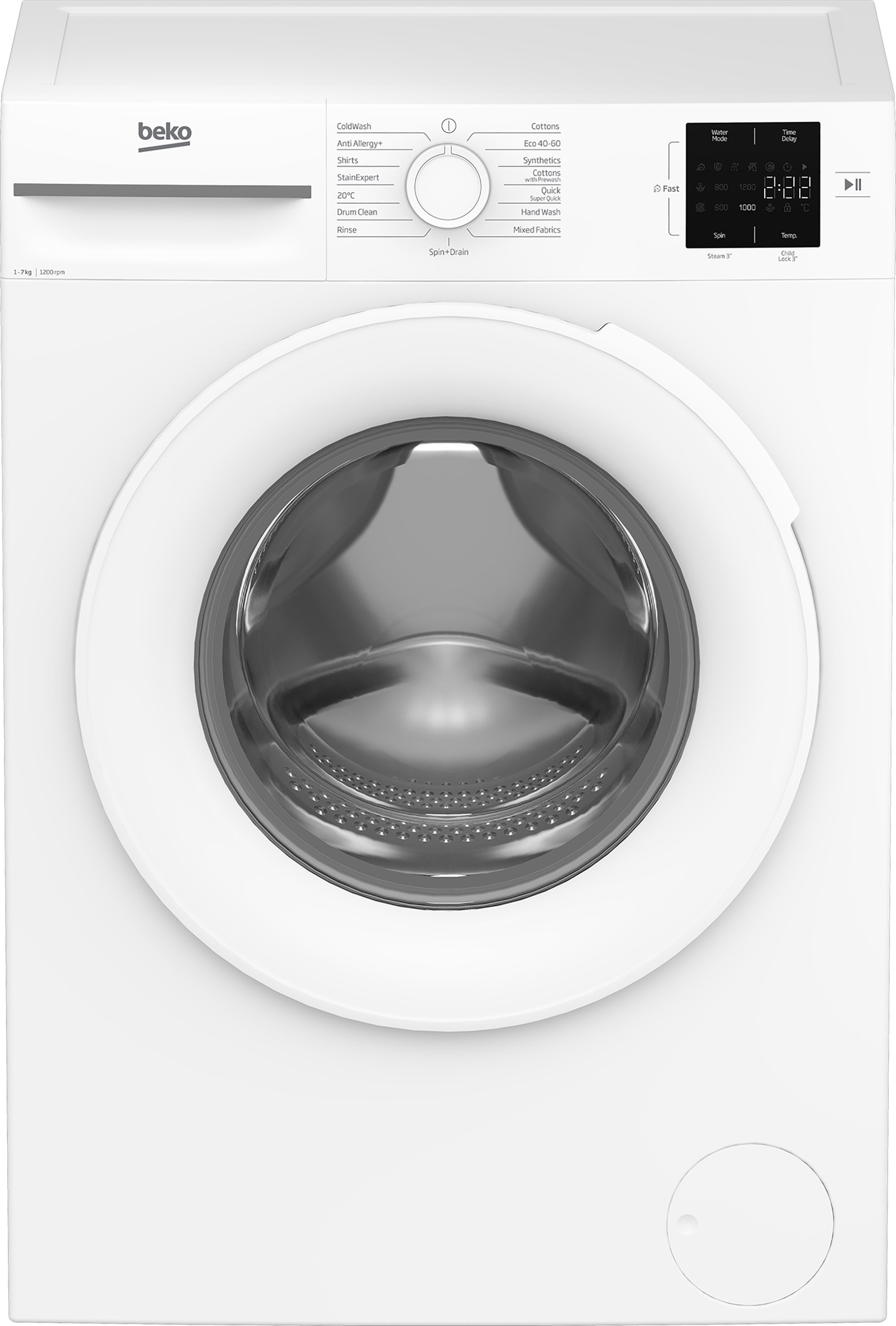 Beko BM1WU3721W 7kg 1200 Spin Washing Machine - White thumbnail image